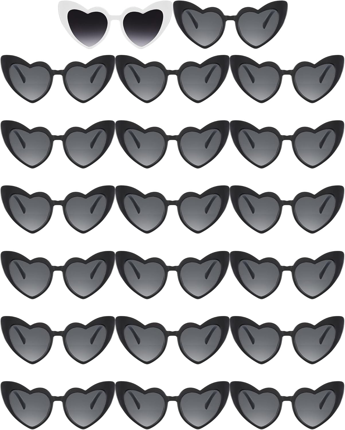 Flutesan 20 Pairs Retro Heart Sunglasses Vintage Cat Eye Heart Glasses Women Bachelorette Bride Sunglasses Bulk