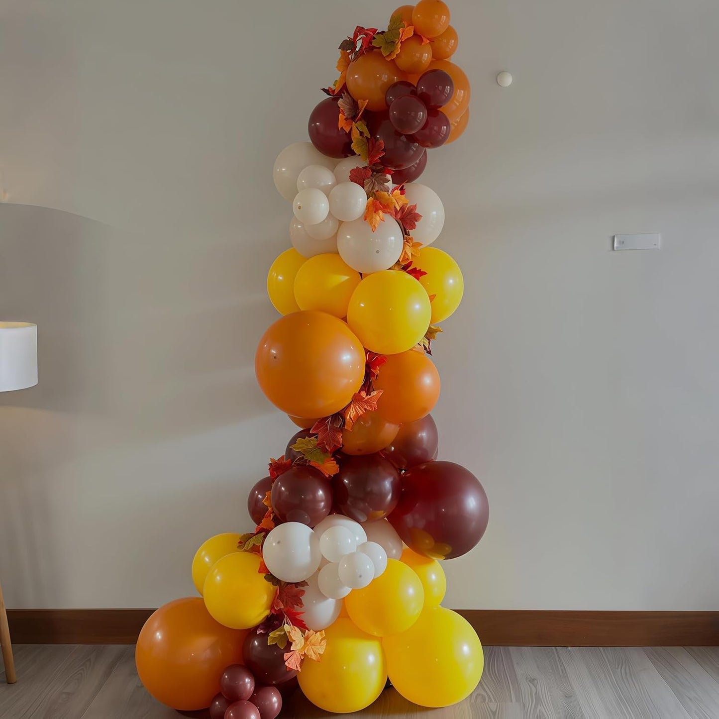 Burnt Orange Brown Balloons, 12 Inch 35PCS Fall Balloons with Orange Brown Yellow Burgundy Maroon Latex Balloon for First Fall Baby Shower Thanksgiving Autumn Harvest Market Birthday Party Decorations