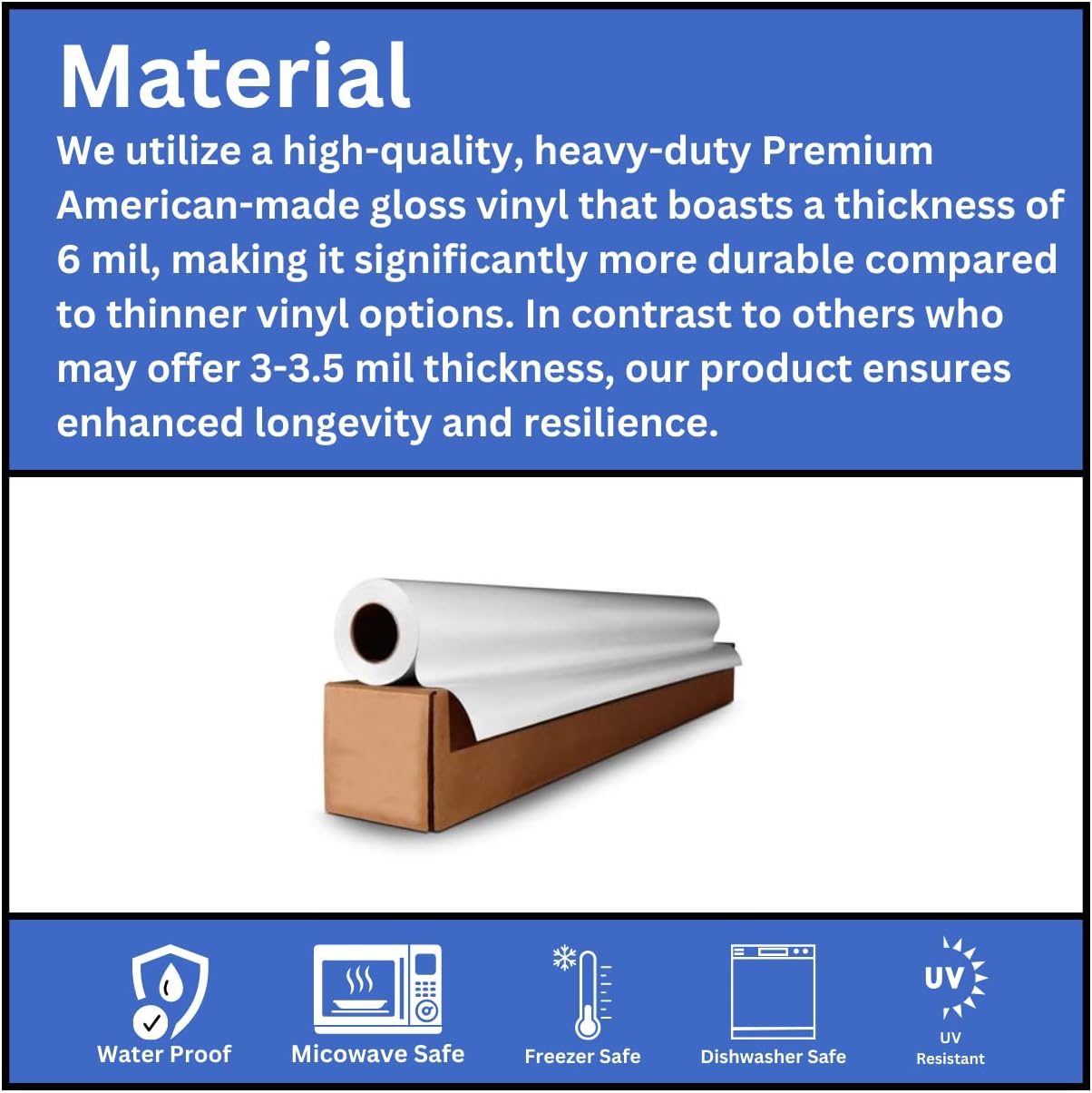 100 Round Custom Personalized Stickers Labels Vinyl Waterproof, Made USA, Logo Any Text or Image (5x5 Inches)