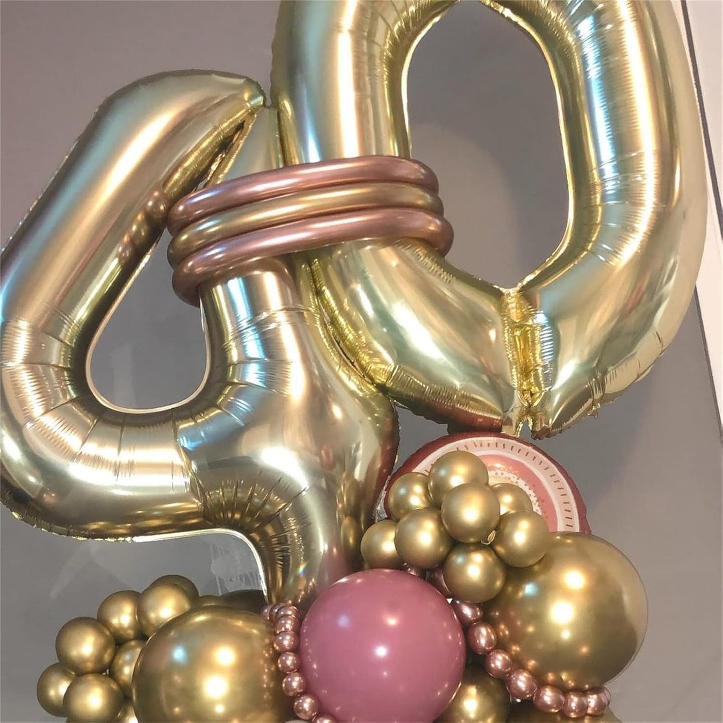 Champagne Gold Number 3 Balloons, 40 Inch Giant Light Gold Helium Foil Number 0-9 for Girls, Self Inflating 3rd Birthday Balloon for Boys Women Men Anniversary Baby Shower Party Decorations Supplies
