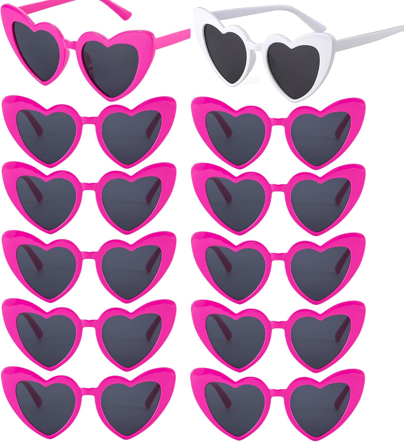Bachelorette Party Favor Sunglasses 6 Pack,Retro Cat Eye Heart Sunglasses for Women,Bridesmaid Proposal Gifts