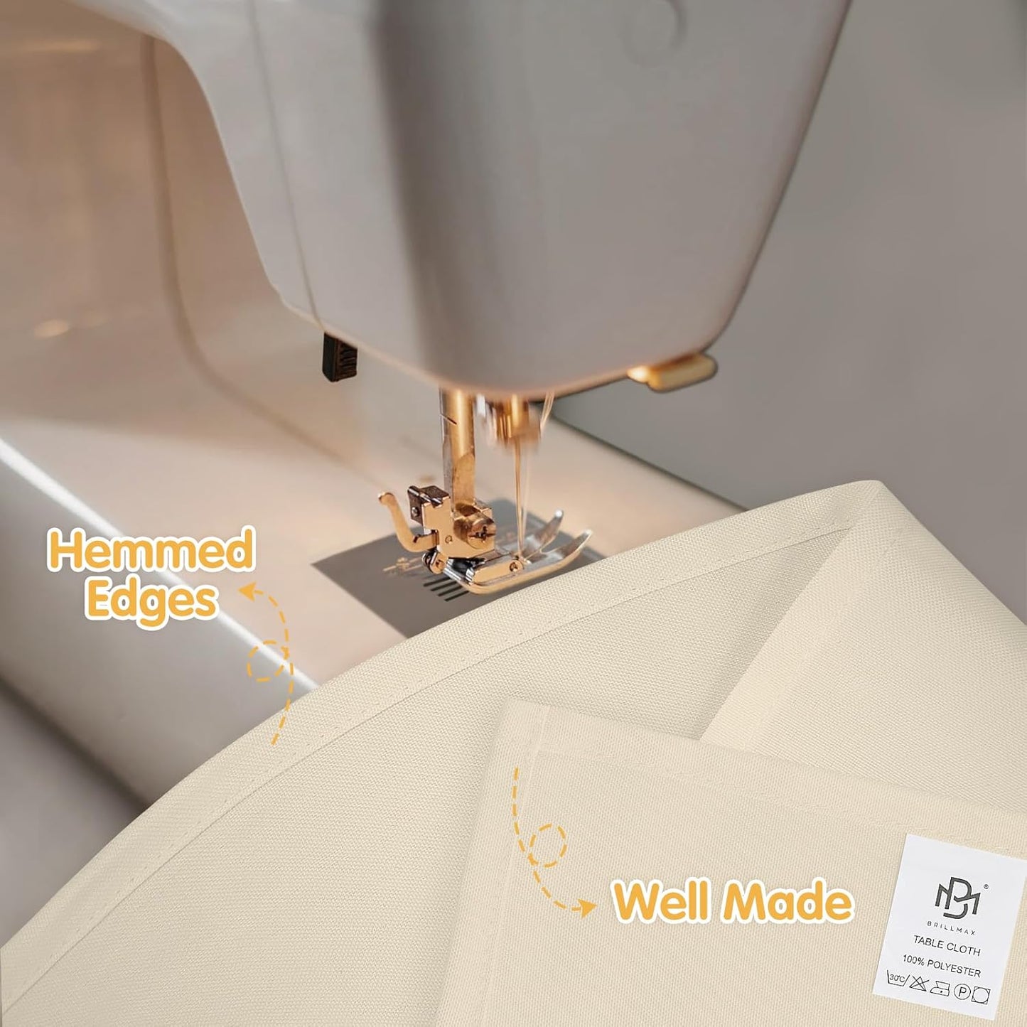 BRILLMAX 10 Pack Beige Tablecloths 70 x 120 Inch for 6ft or 8ft Rectangle Tables - Rectangular Bulk Linen Polyester Fabric Washable Cloth Cover for Wedding Reception Banquet Birthday Party