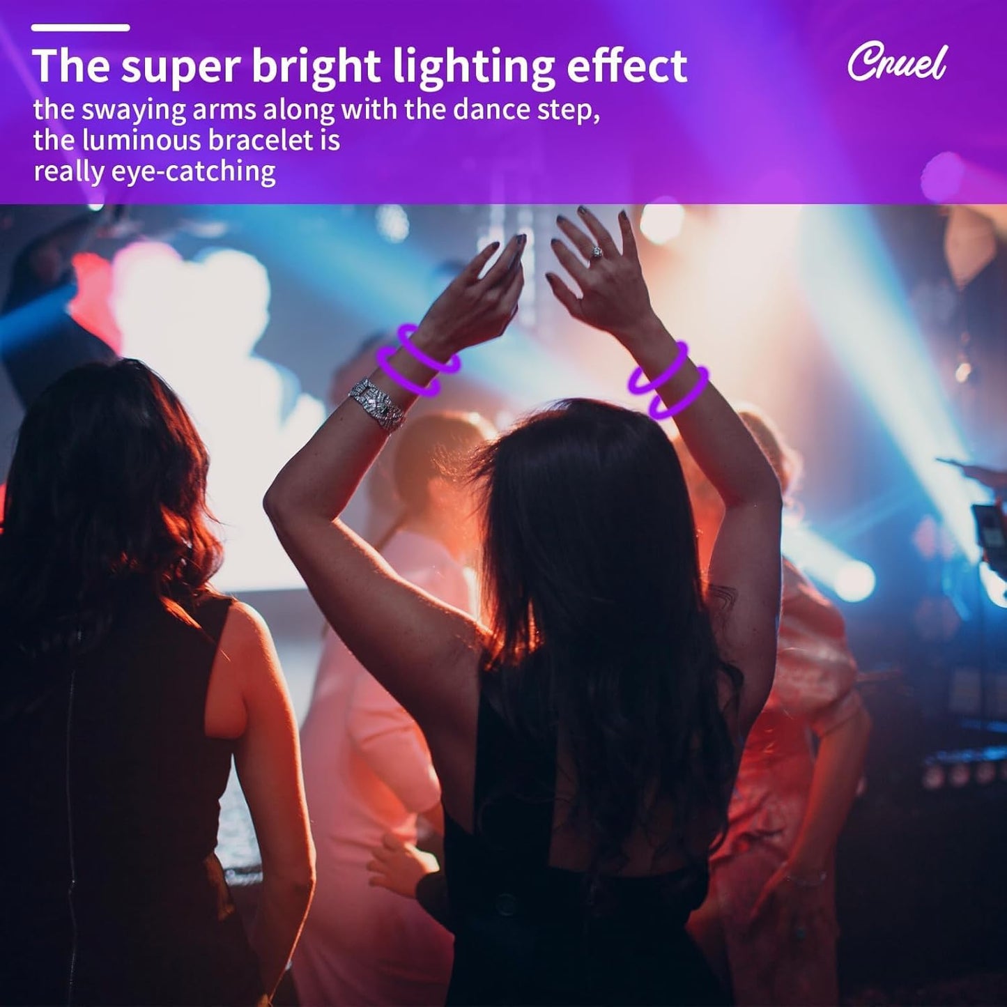 200 Pack 8'' Glow Sticks Bulk Party Favors Purple Light Up Sticks with Connectors Neon Glow in the Dark Party Supplies Bracelets for Holiday Birthday Party Decoration(Purple)