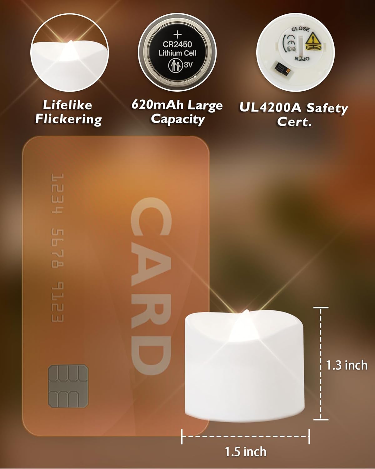 Homemory 24pcs Remote Timer LED Tea Lights Candles, 400+Hours Flickering Flameless Battery Operated Votive Candles for Tabletop Lighting, Centerpieces Decor, Holiday Decor