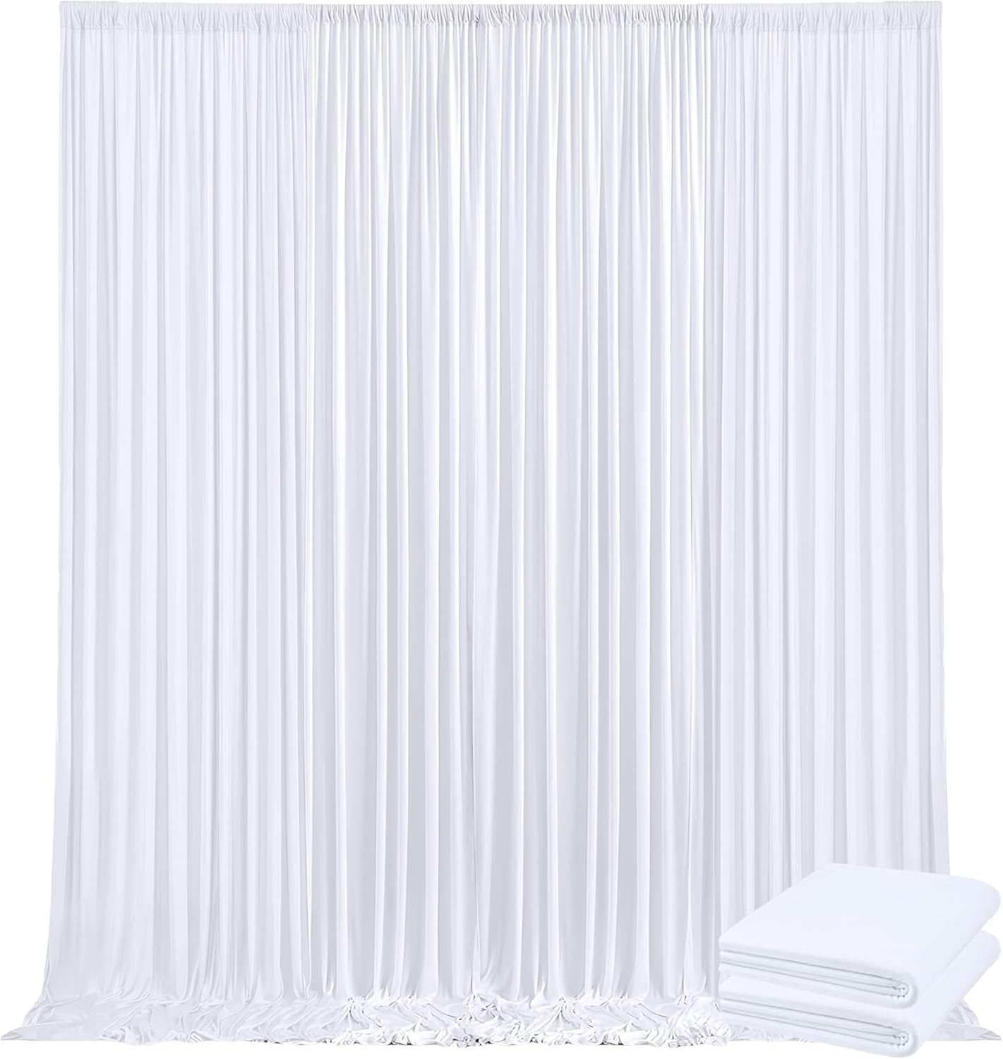10x10ft Backdrop Curtains for Parties, 2 Panels 5x10ft Photography Backdrop Curtain with Rod Pocket,Backdrop Polyester Background Drapes,Wedding Backdrop Drapes for Birthday Baby Shower Home Decor