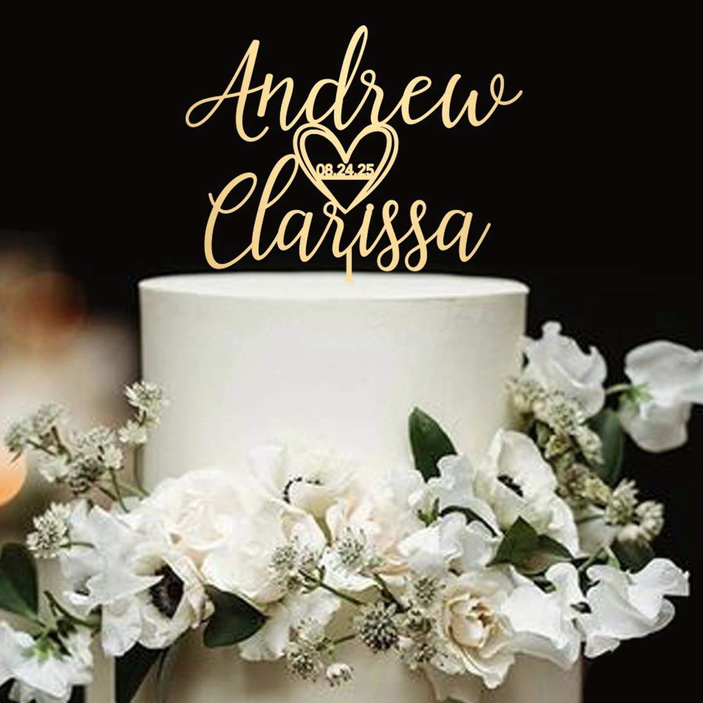 Wedding Cake Toppers, Wedding Cake Toppers Bride and Groom, Custom Cake Topper, Customize Your Own Anniversary Mr and Mrs Cake Topper,Rustic cake topper,Date wedding Cake topper.Wooden Cake topper