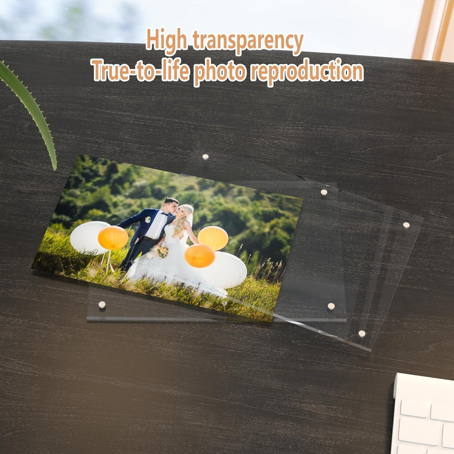 HELPLEX Picture Frames, 1 Pack 4x6 inch Acrylic Picture Frame Clear 4 x 6 Photo Frames Magnetic Picture Frames Ready for Tabletop Display, Effectively Protect Photos from Fading and Yellowing