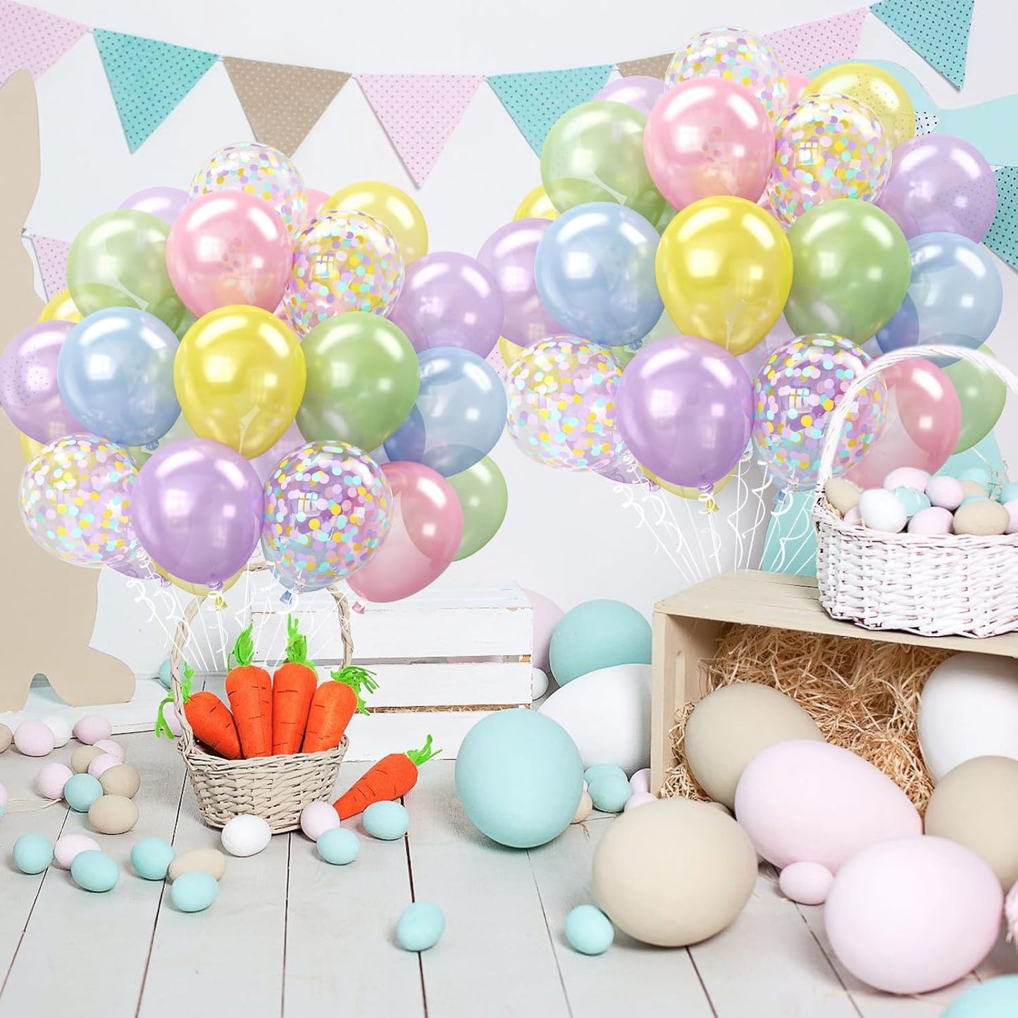 Pastel Pearl Balloons, 12 Inch Light Blue Purple Green Pink Yellow Latex Party Balloon for Birthday Graduation Anniversary Baby Shower Wedding Decorations