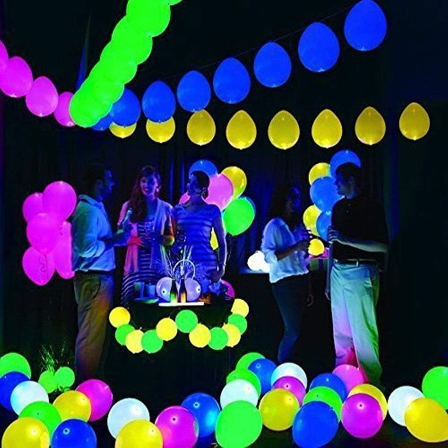 50 LED Light Up Balloons Mixed Colors Flashing Lasts 24 Hours Christmas Halloween Party Favors Birthday Wedding Decorations