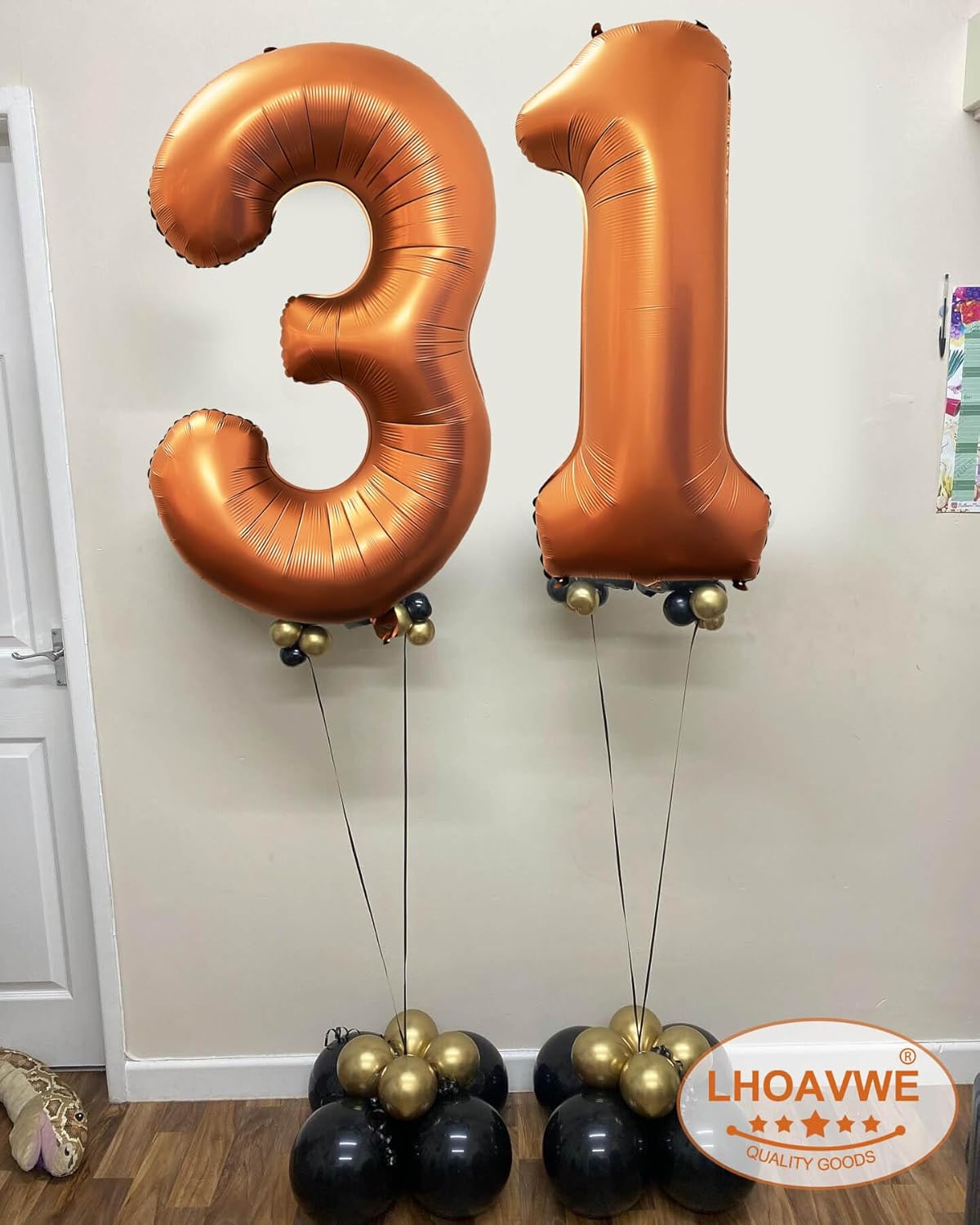 Number 21 Giant Orange 12 Number Foil Helium Balloons for 12th Birthday Party Supplies & 21st Anniversary Events Decorations