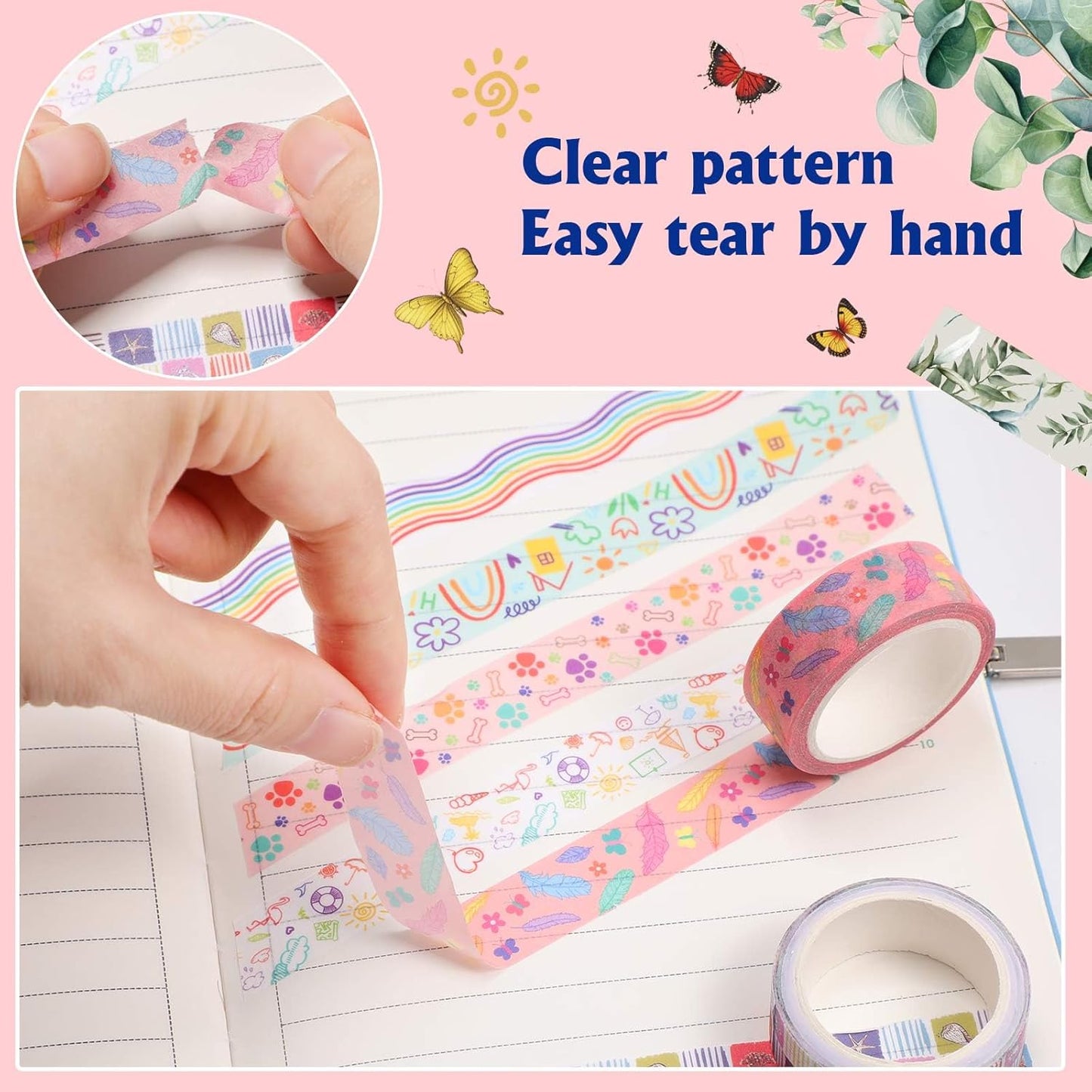 TaoBary 33 Rolls Holiday Plaid Washi Tape, 15 mm Seasonal Washi Tape Set Bohemian Colorful Vintage Cute for Card Wrapping Craft(Cool Style)