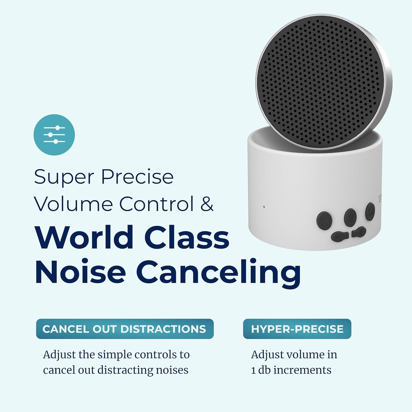 Adaptive Sound Technologies LectroFan Micro 2 - Portable Bluetooth Speaker & White Noise Machine - Compact Sound Machine for Travel - 11 Non-Looping Sounds for Sleep Support - White
