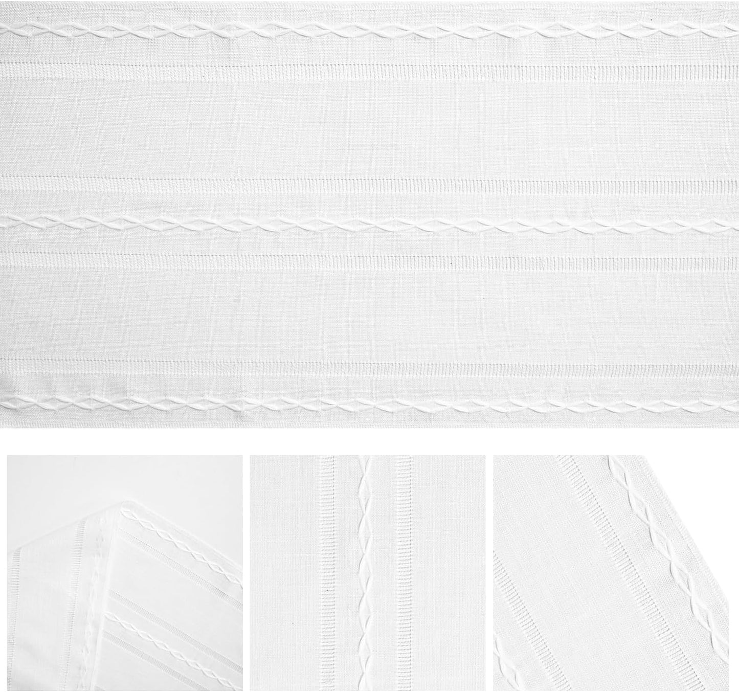 Artoid Mode Rustic Cotton Linen Table Runner, Seasonal Embroidered Hollow Kitchen Dining Table Decoration for Home Party Decor 13x72 Inch