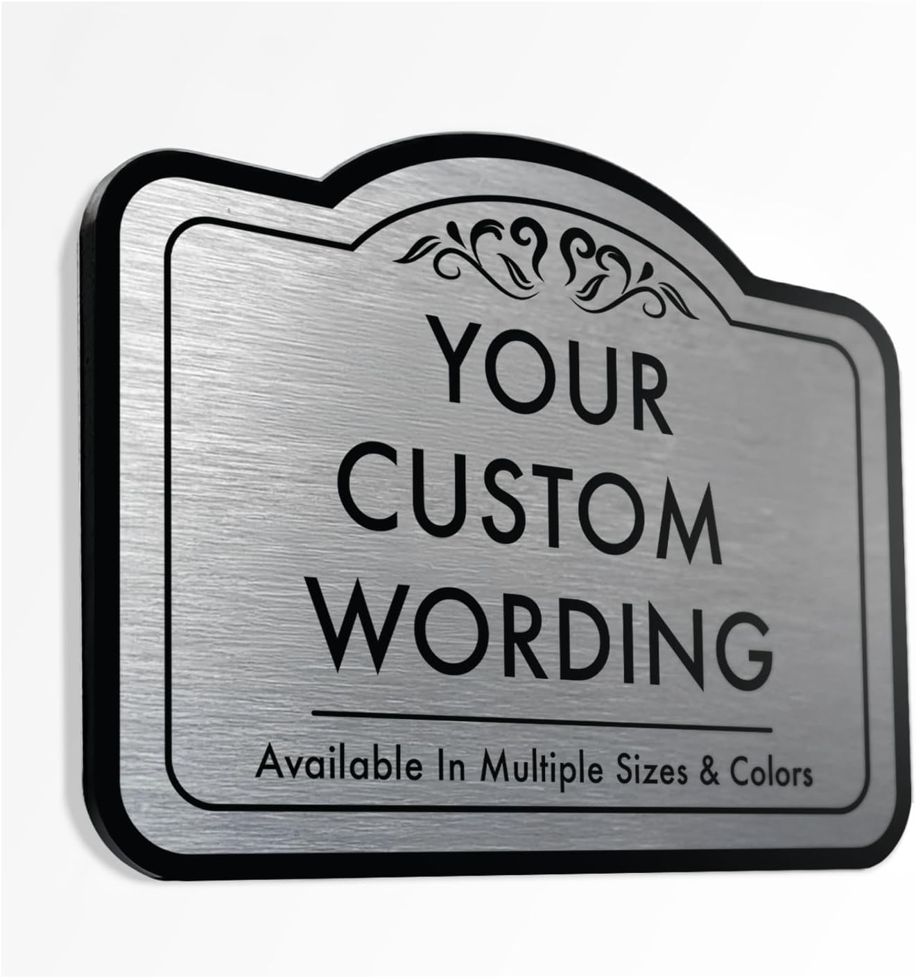 Custom Decorative Metal Signs, Personalized Aluminum Driveway Sign, Waterproof Made In USA - Metallic Silver 10x7 In