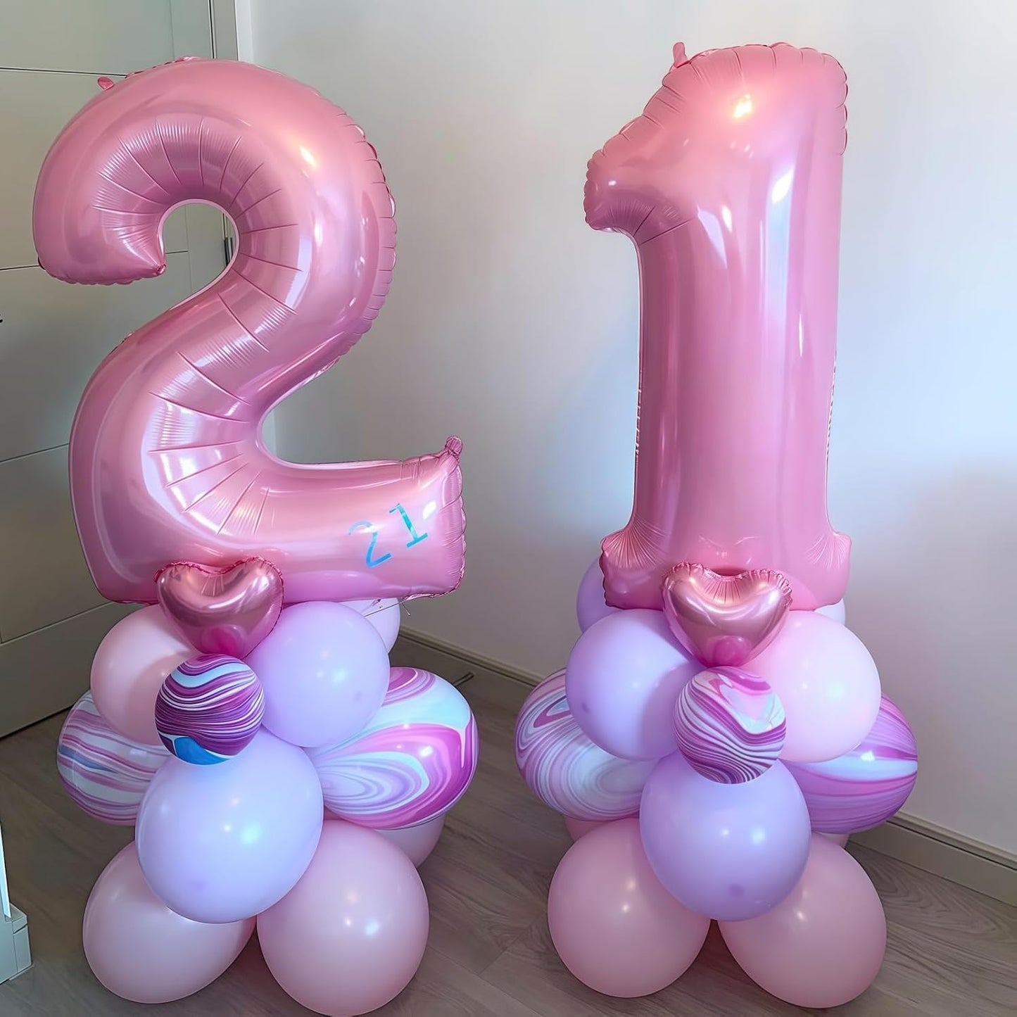 Pastel Pink 8 Balloon, Light Pink 8 Balloons Number,40 Inch Helium Foil Mylar Number 8 Balloon for Birthday Party