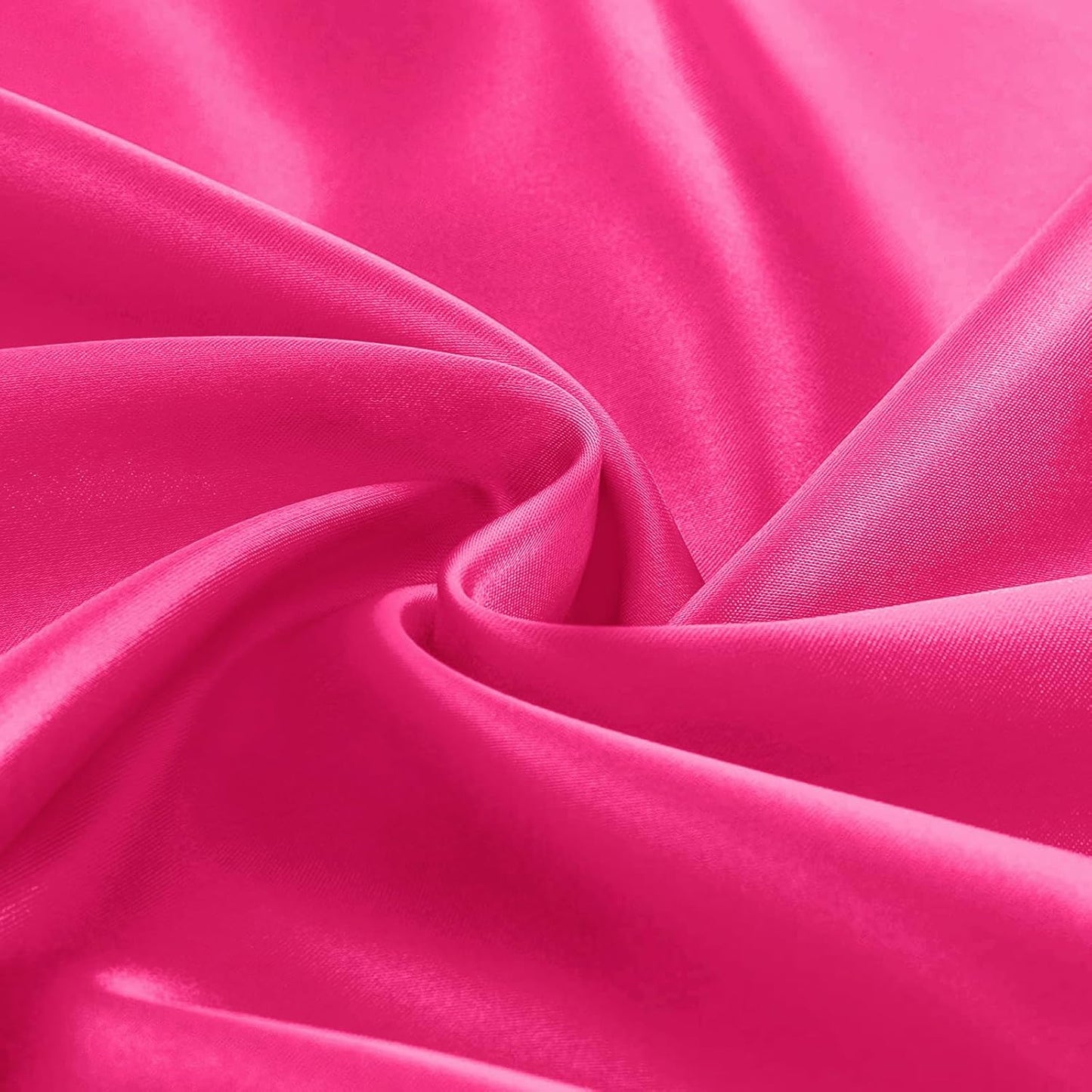 KKJIAF 1 Pack Round Table Cloths 90 Inch, Hot Pink Overlay Round Satin Table Cover, Silky Satin Dining Tablecloths for Wedding Buffet Parties Banquet Decoration