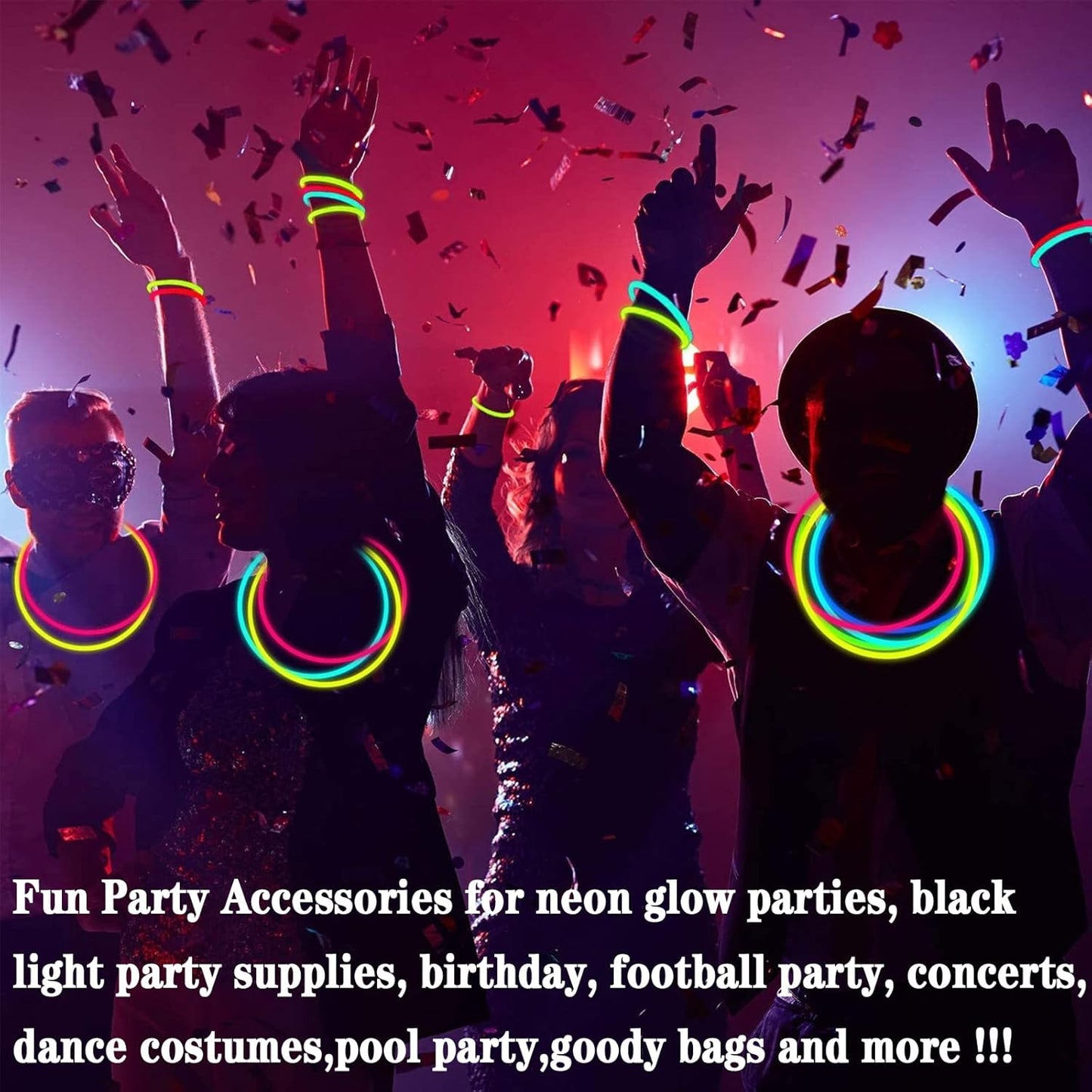 TURNMEON 360 Pack Ultra Bright Halloween Glow Sticks Bulk Party Pack Halloween Glow In The Dark Halloween Party Supplies Favors Glow Sticks Necklaces Bracelets with Connectors 8" Glow stick Light Up