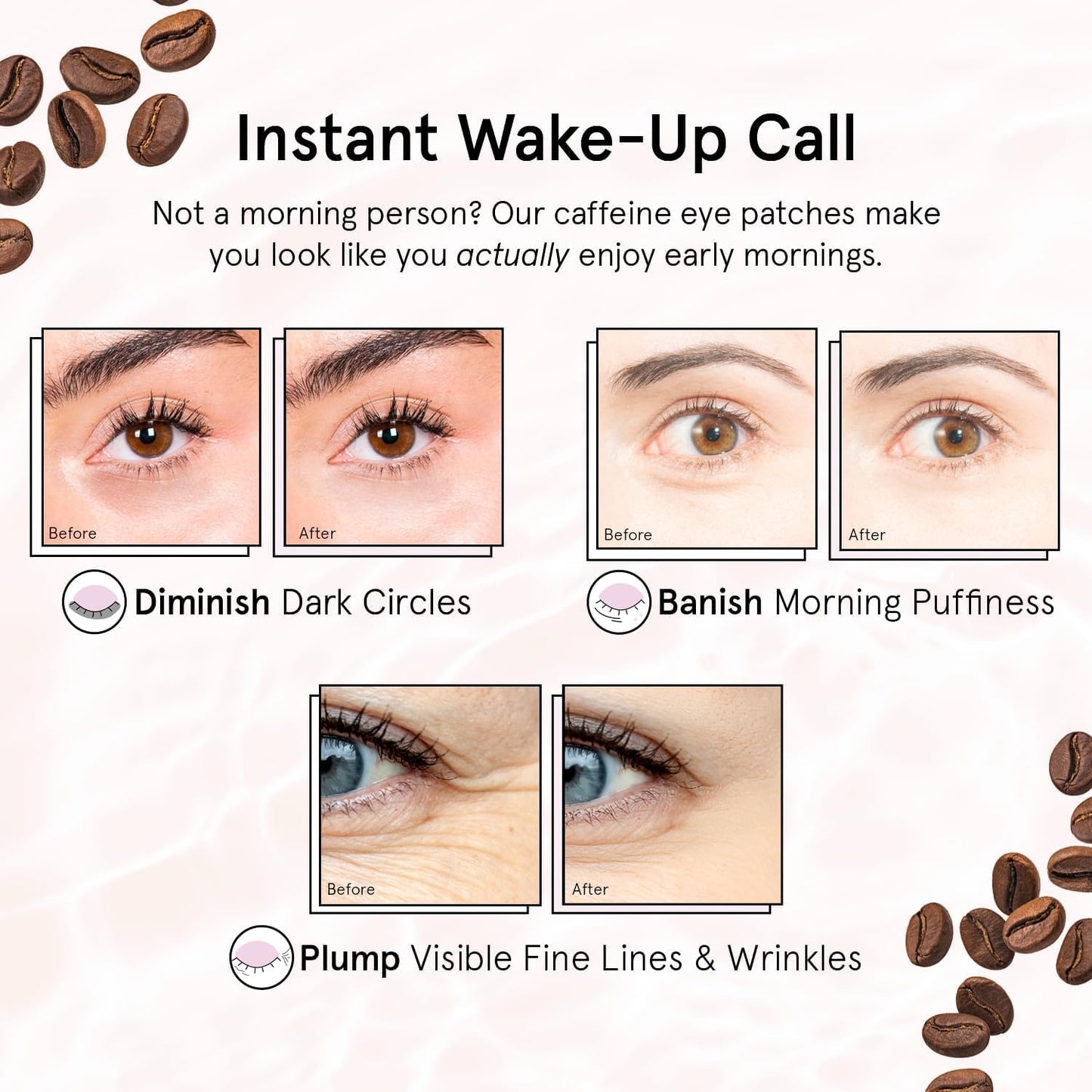 grace & stella Caffeine Under Eye Patches - Awakening Eye Patches for Puffy Eyes and Dark Circles - Under Eye Mask Patches with Niacinamide & Hyaluronic Acid - Vegan, Cruelty-Free (Bronze, 24 Pairs)