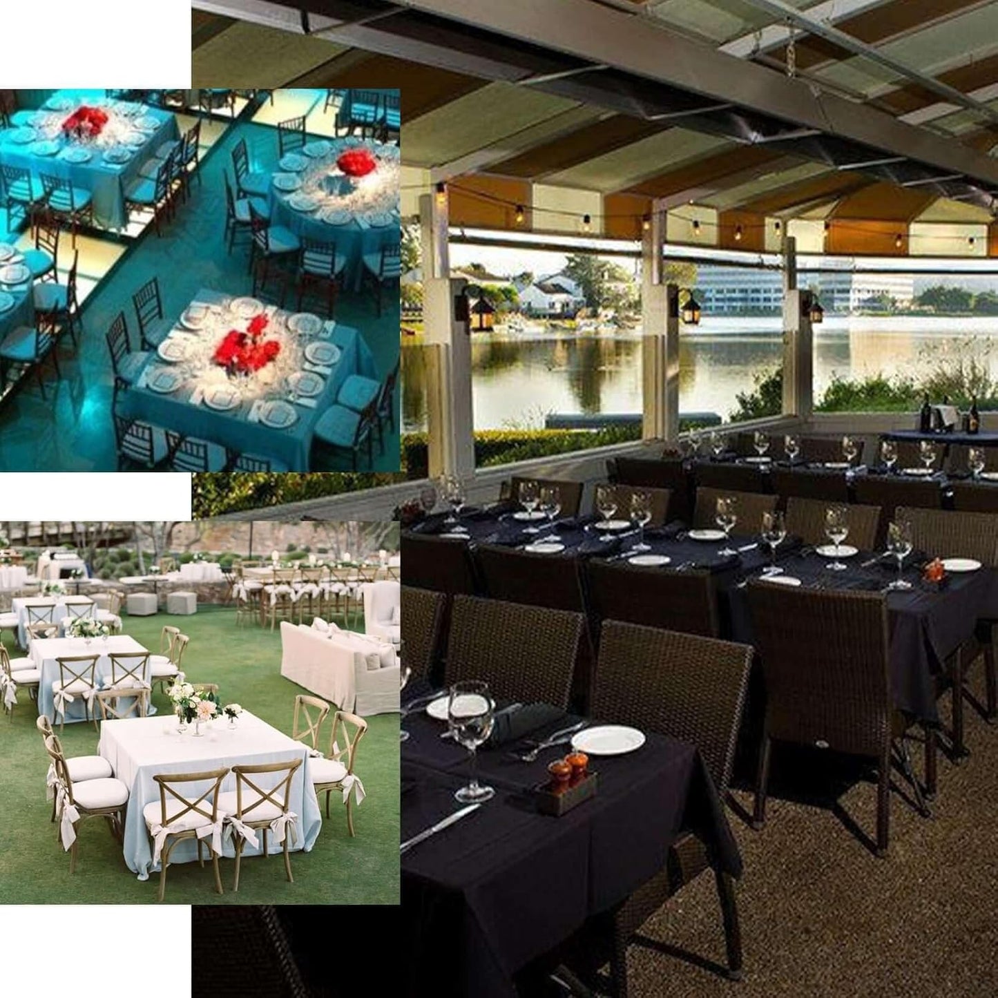 Efavormart 90" Square Polyester Table Overlay for Wedding Kitchen Dining Events - Pink