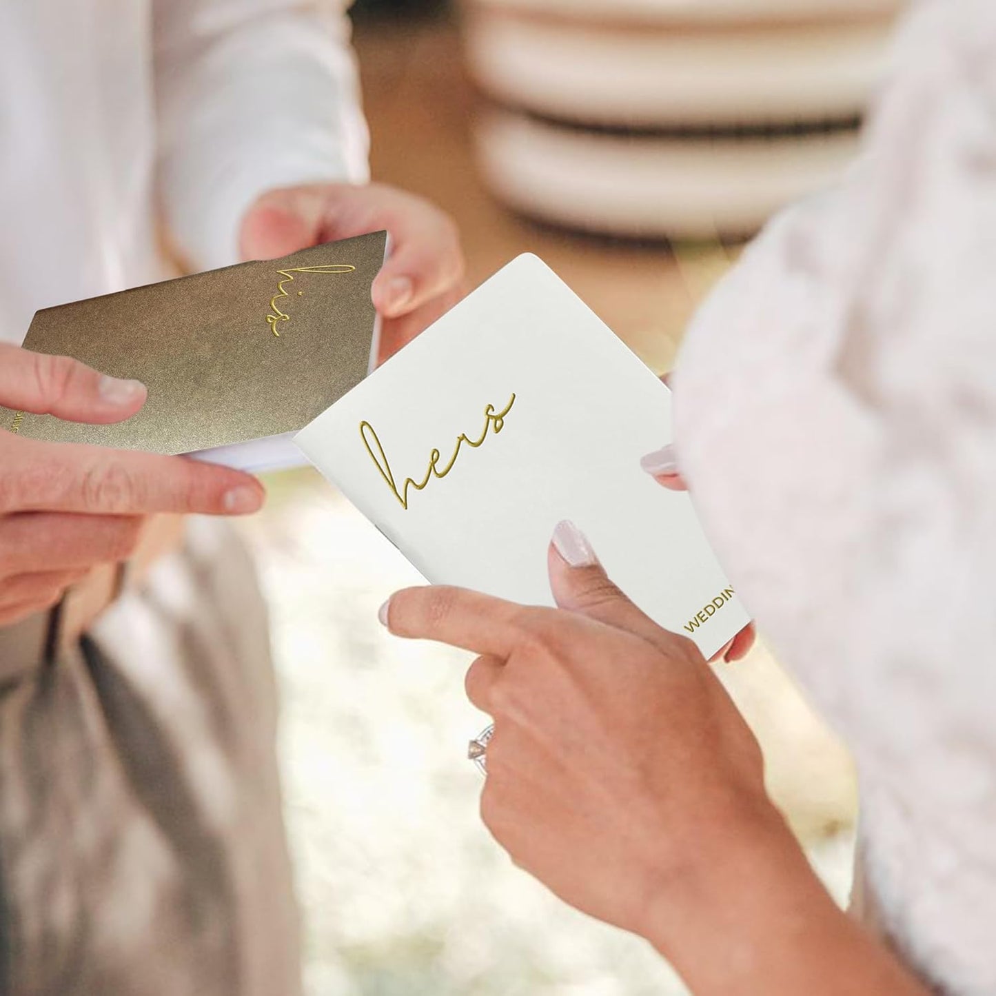 Vow Books His and Hers Wedding Vow Books with Soft Touch Gold Foil Engraving Wedding Essentials Wedding Accessories(XZ-HH-Terracotta)