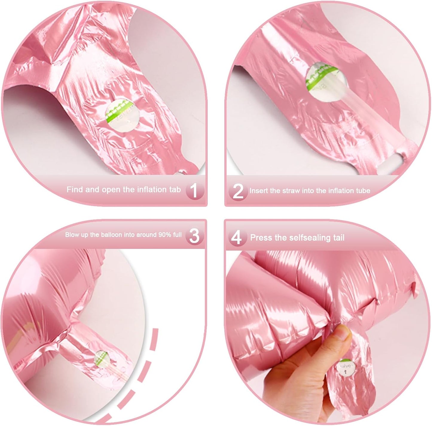 Big 40 Inch Pearlescent Pink 2 Number Balloon Birthday Decoration, Pearl Pink Number 2 Helium Balloons 12 20 22 23 24 26 28 32 42 Celebration, Boy Girl Baby Anniversary Party Graduations Supplies