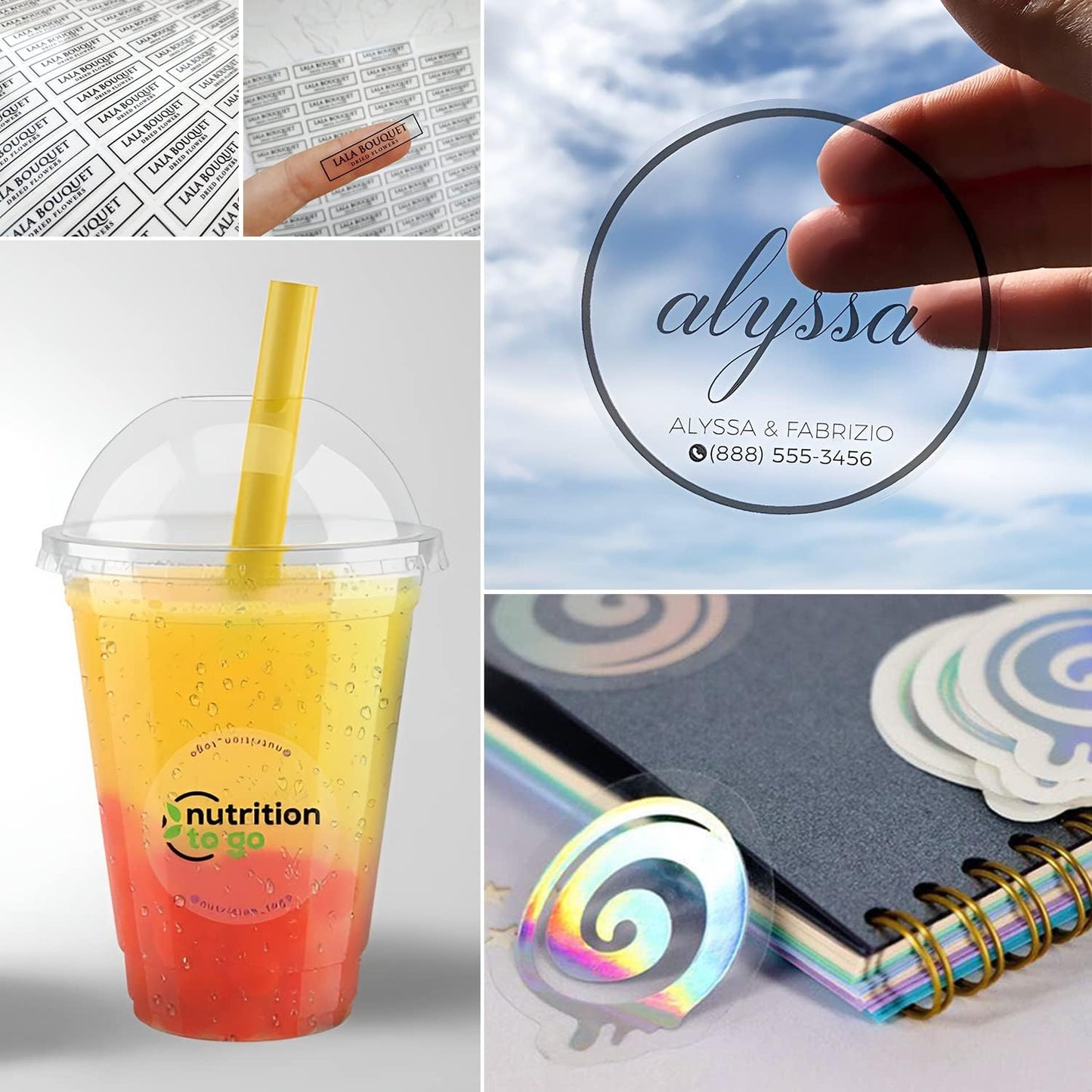 Custom Logo Stickers for Business, Personalised Branding Stickers, Any Shape & Size, Waterproof, Glossy (Transparent)