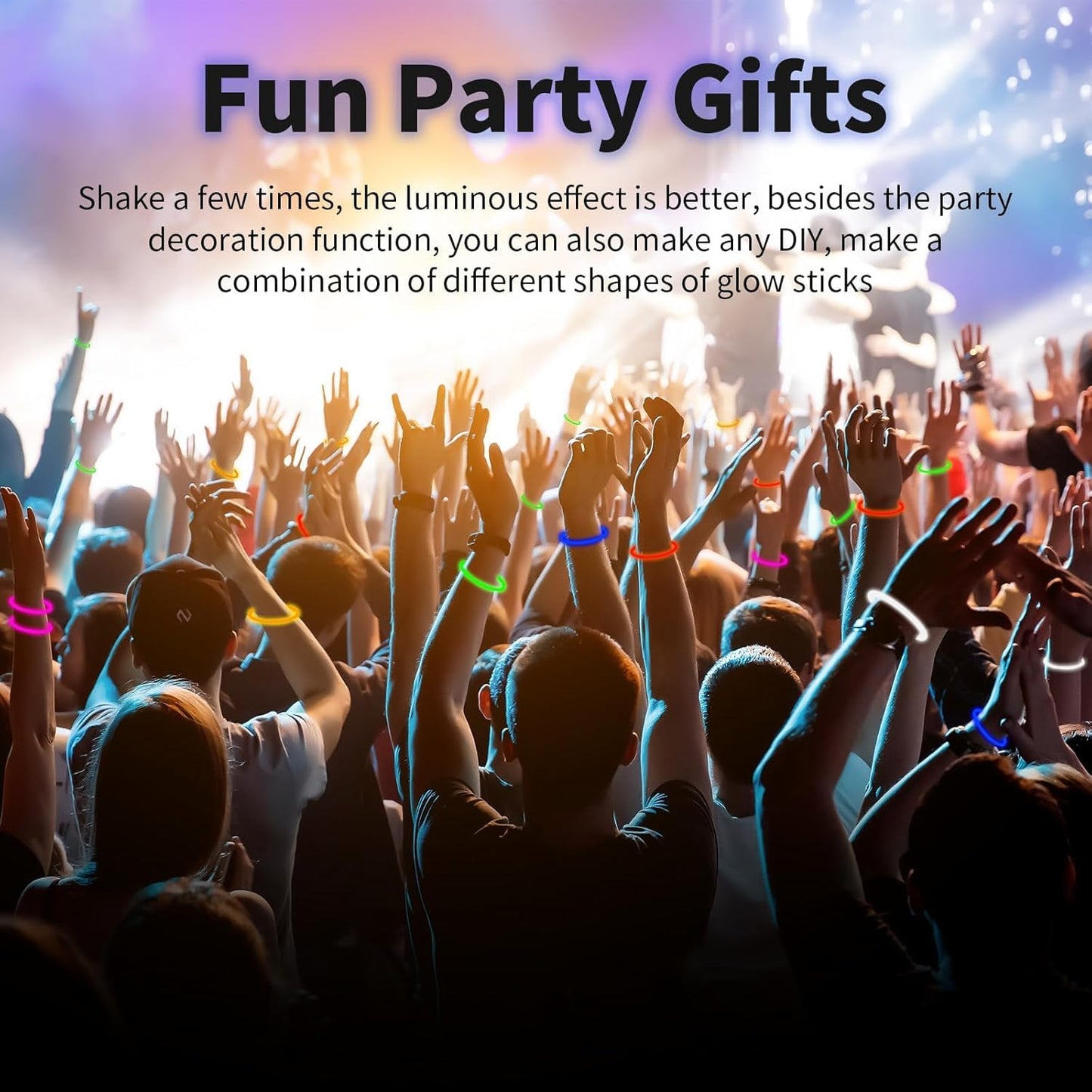 60 Pack 8” Yellow Glow Sticks Bulk with 60 Connectors Neon Glow In The Dark Party favors Supplies for Holiday Birthday Party Decoration (Yellow)