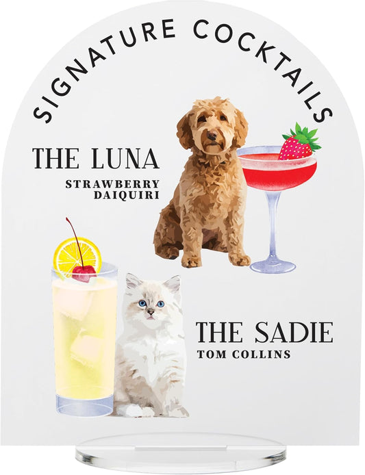 Pet Signature Drink Wedding Signs