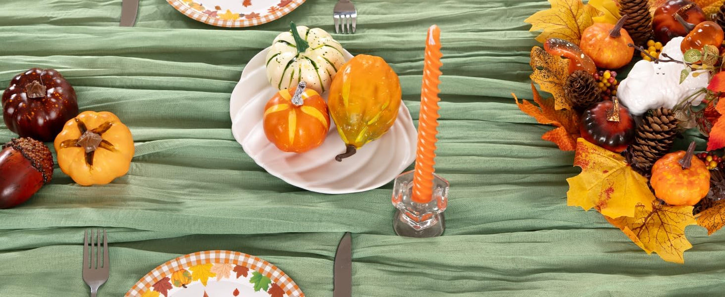 Sage Green Cheesecloth Table Runner Fall Table Runner Boho Gauze 120 Inches Sage Cheese Cloth Fall Table Decorations for Thanksgiving Wedding Bridal Baby Shower Tea Party