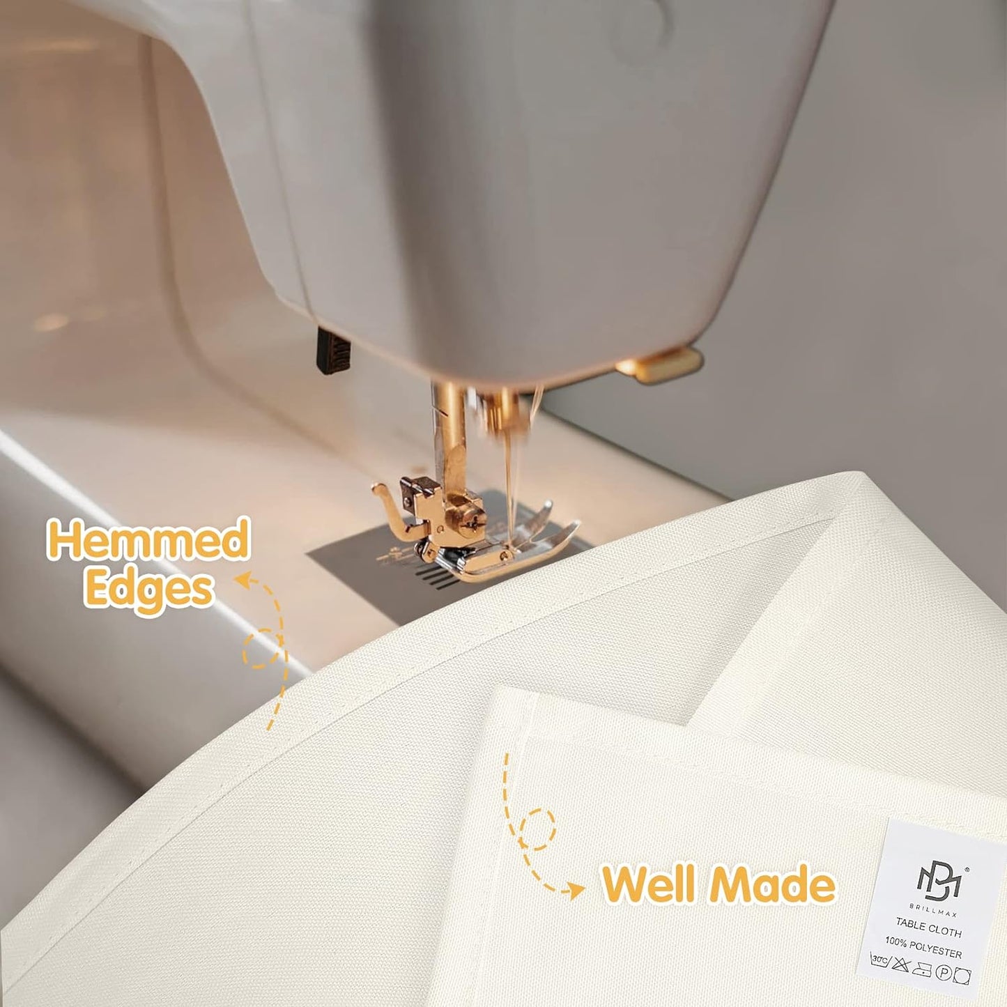 BRILLMAX 8 Pack Ivory Tablecloths 70 x 120 Inch for 6ft or 8ft Rectangle Tables - Rectangular Bulk Linen Polyester Fabric Washable Cloth Cover for Wedding Reception Banquet Birthday Party