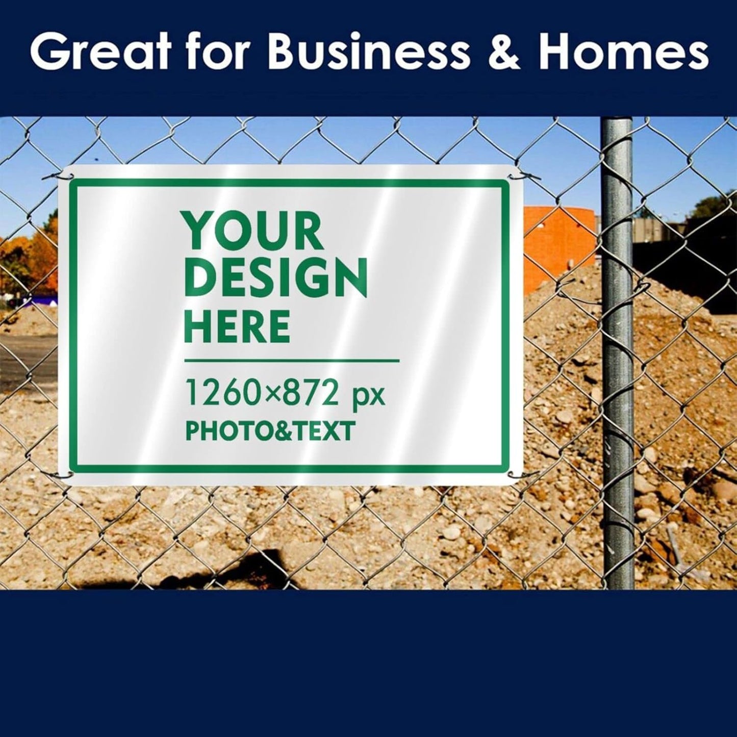 Custom Signs Outdoor Metal Sign - 12 x 8 Customized Personalized Aluminum Signs for Office, Home, Business, Decor, Custom Road Signs, Rust-Proof Sign (Green Text Box)