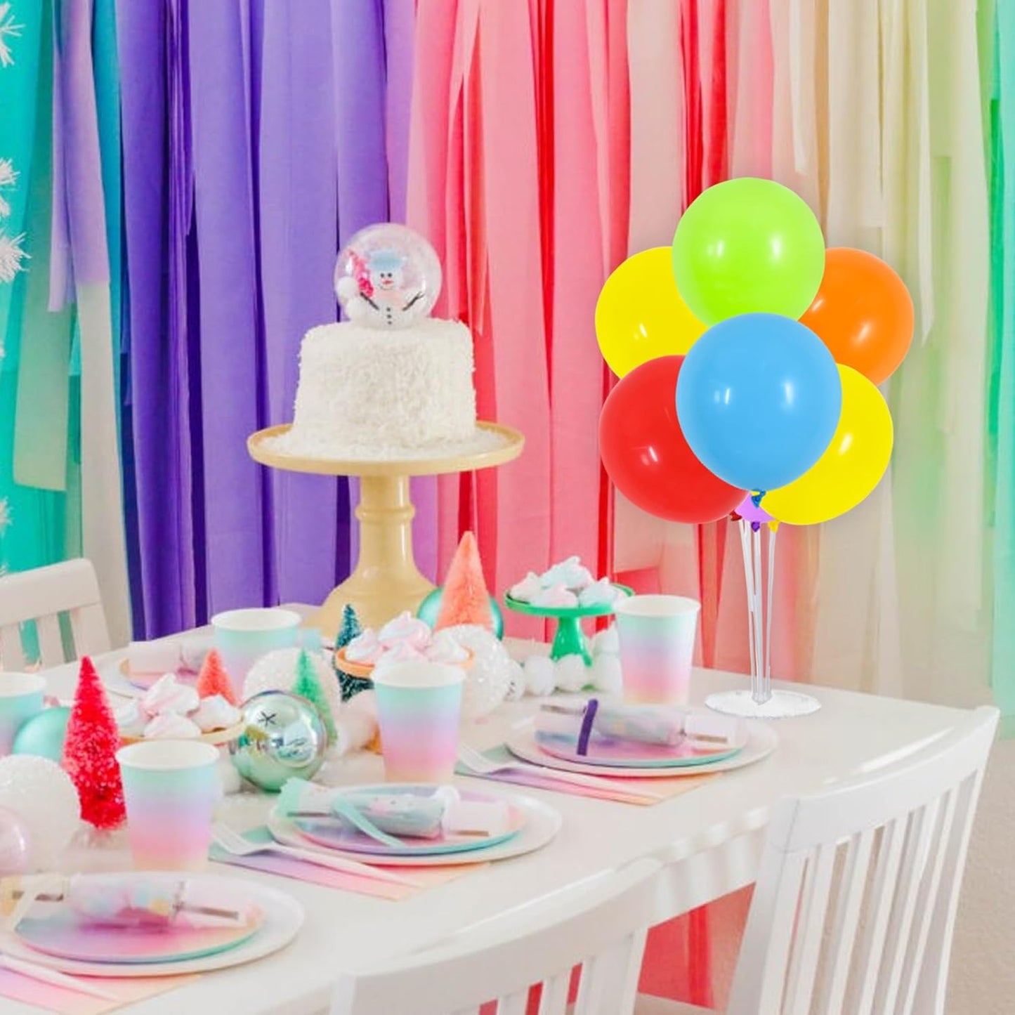 TONIFUL 4 Set Colourful Balloon Centerpieces for Table,Balloons Stand Kit for Rainbow Party Centerpieces Table Decorations,Easter Decoration,Birthday Decorations