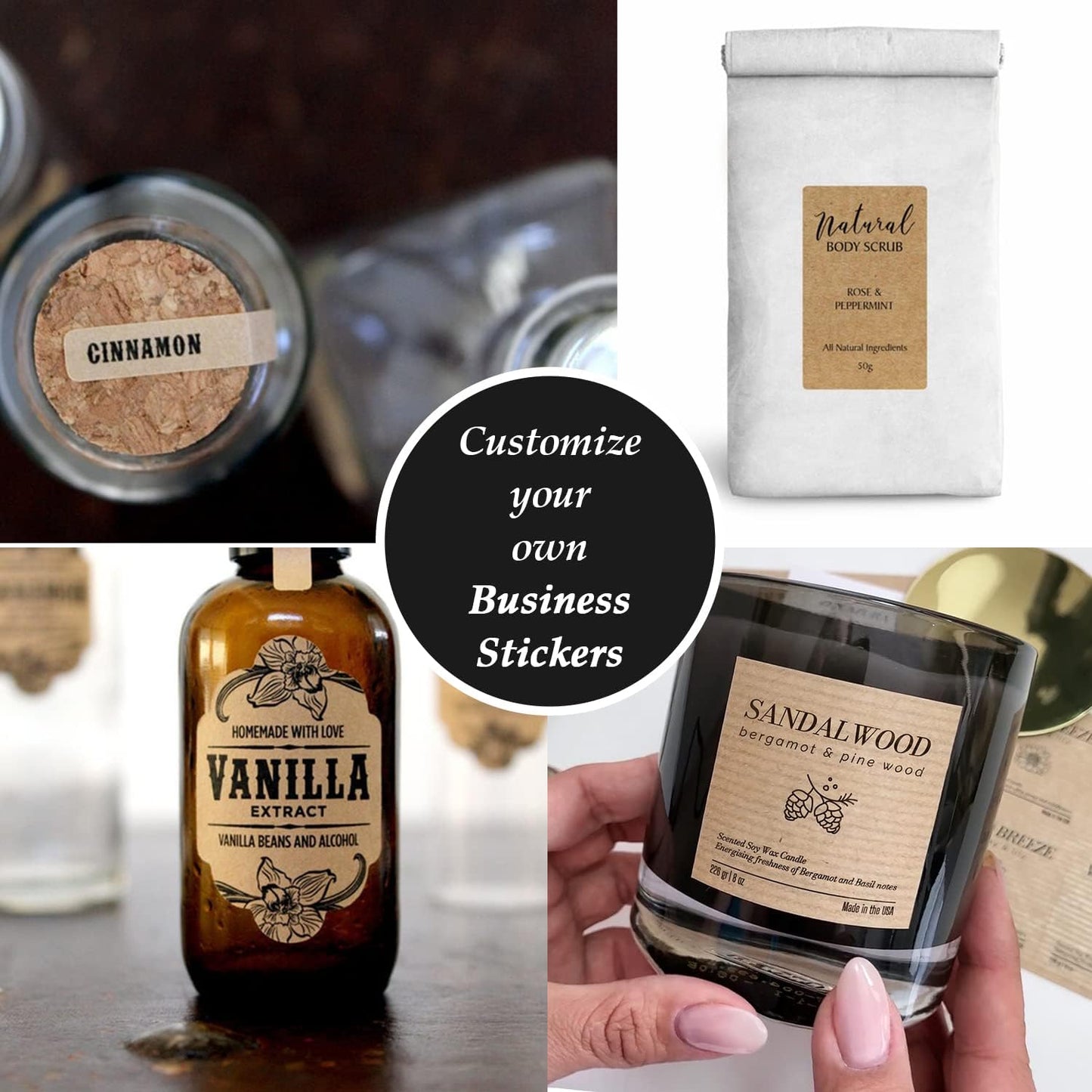 Custom Stickers for Business Logo,Personalised Logo Stickers for Small Business,Any Shape and Size Waterproof Label.Perfect for Branding, Packaging Stickers, Glossy Stickers. (Kraft Paper)