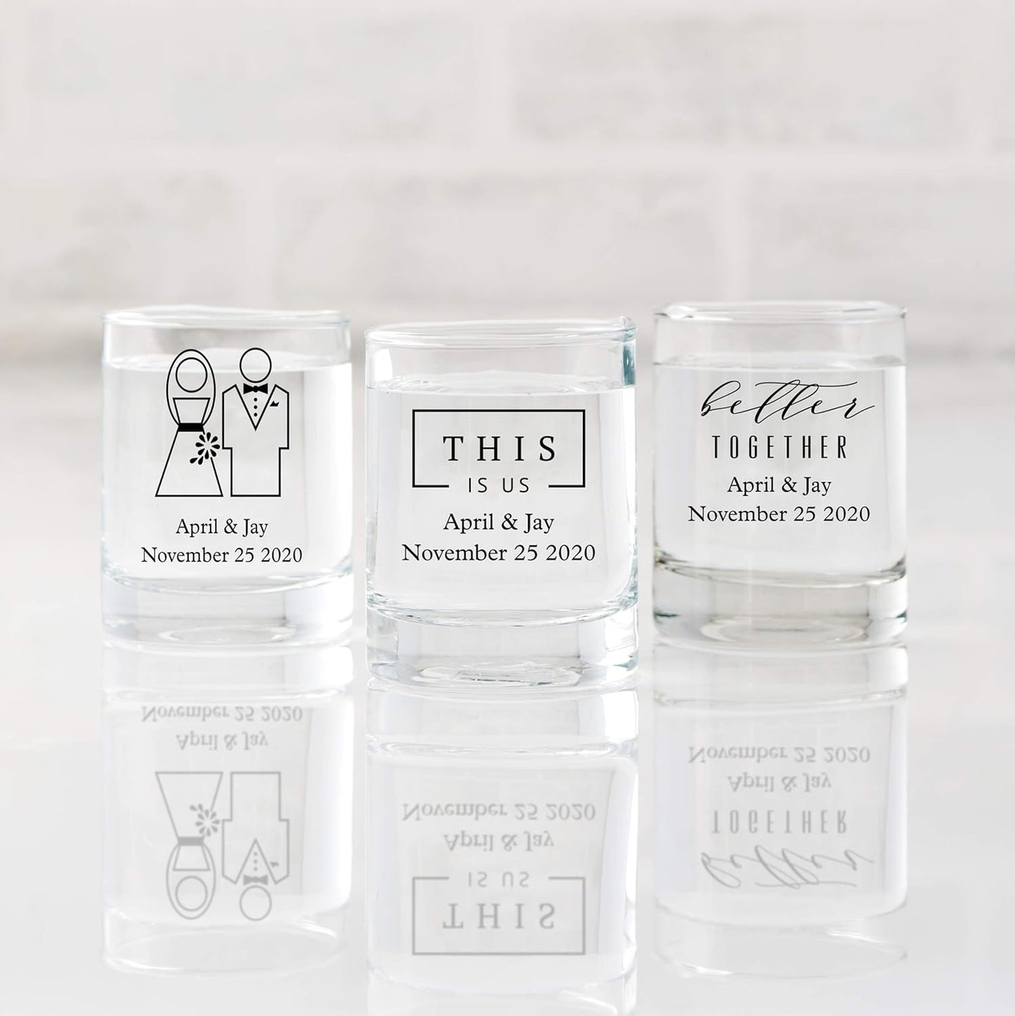 WEDDINGSTAR Personalized 2.75oz Shot Glass Customizable Full Color Print - 180 pack