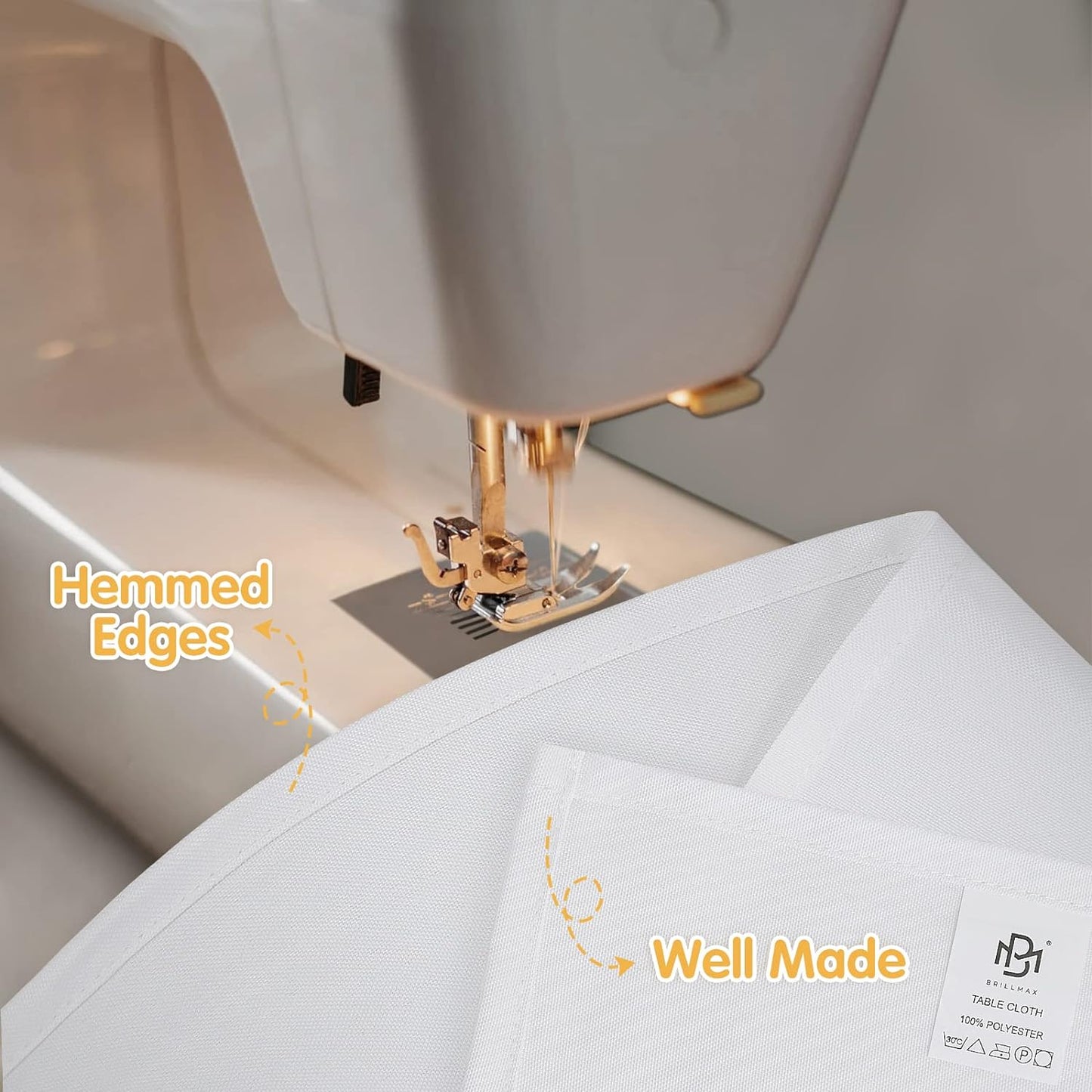 BRILLMAX 8 Pack White Tablecloths 70 x 120 Inch for 6ft or 8ft Rectangle Tables - Rectangular Bulk Linen Polyester Fabric Washable Cloth Cover for Wedding Reception Banquet Birthday Party