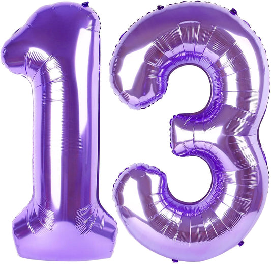 Purple Number 13 Balloon