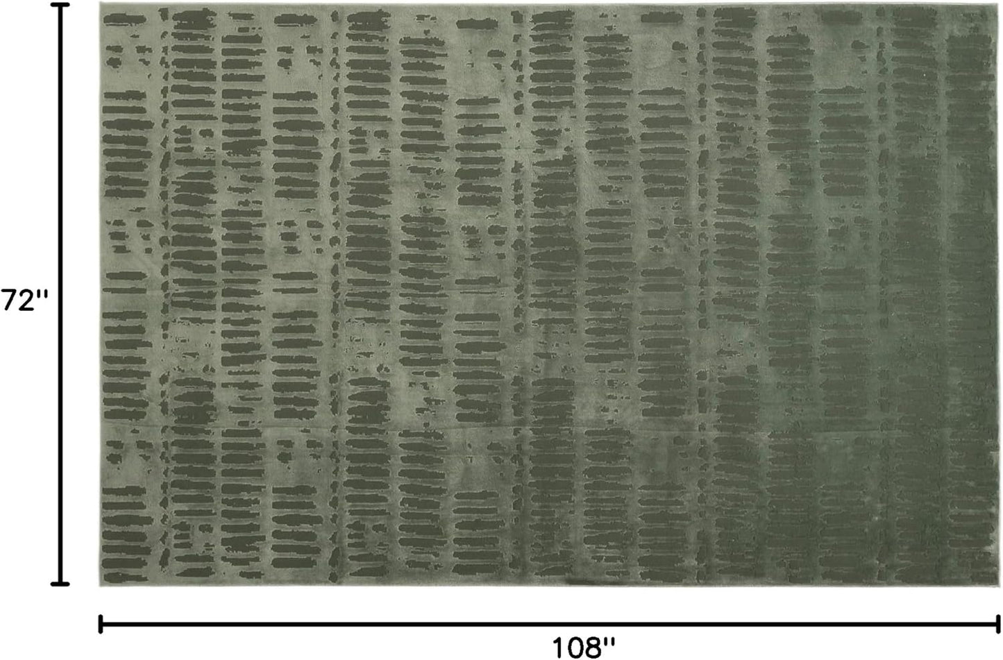 Revival Rugs Shell 6'7"x9' Washable Area Rug for Living Room Bedroom - 100% Recycled Oeko-TEX Certified, Medium Pile, Green