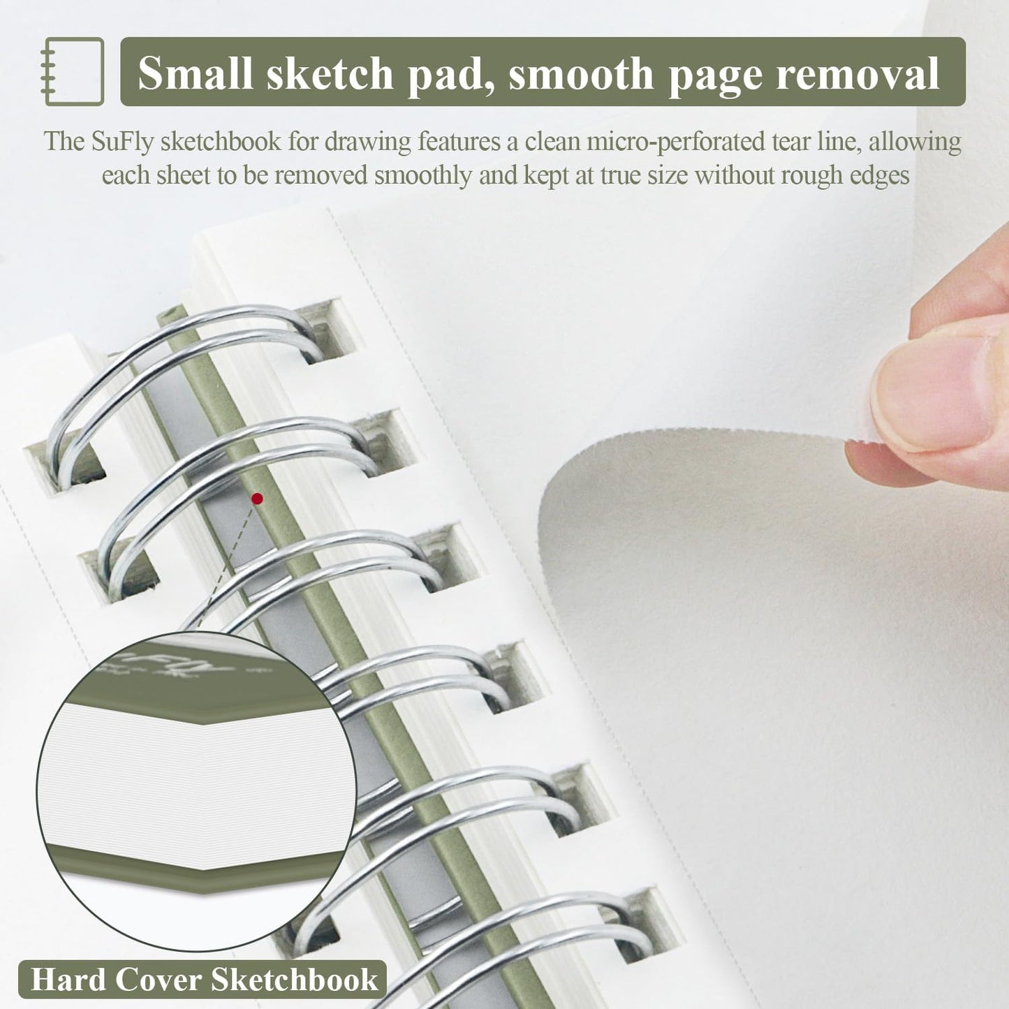 Sketch Book 5.5 X 8.5 inch, Artist Sketch Pad (Pack of 3), 300 Sheets (68lb/100gsm) Spiral Bound Sketchbook, 100 Sheets Each, Acid Free Drawing Paper, Suitable for Adults & Teens