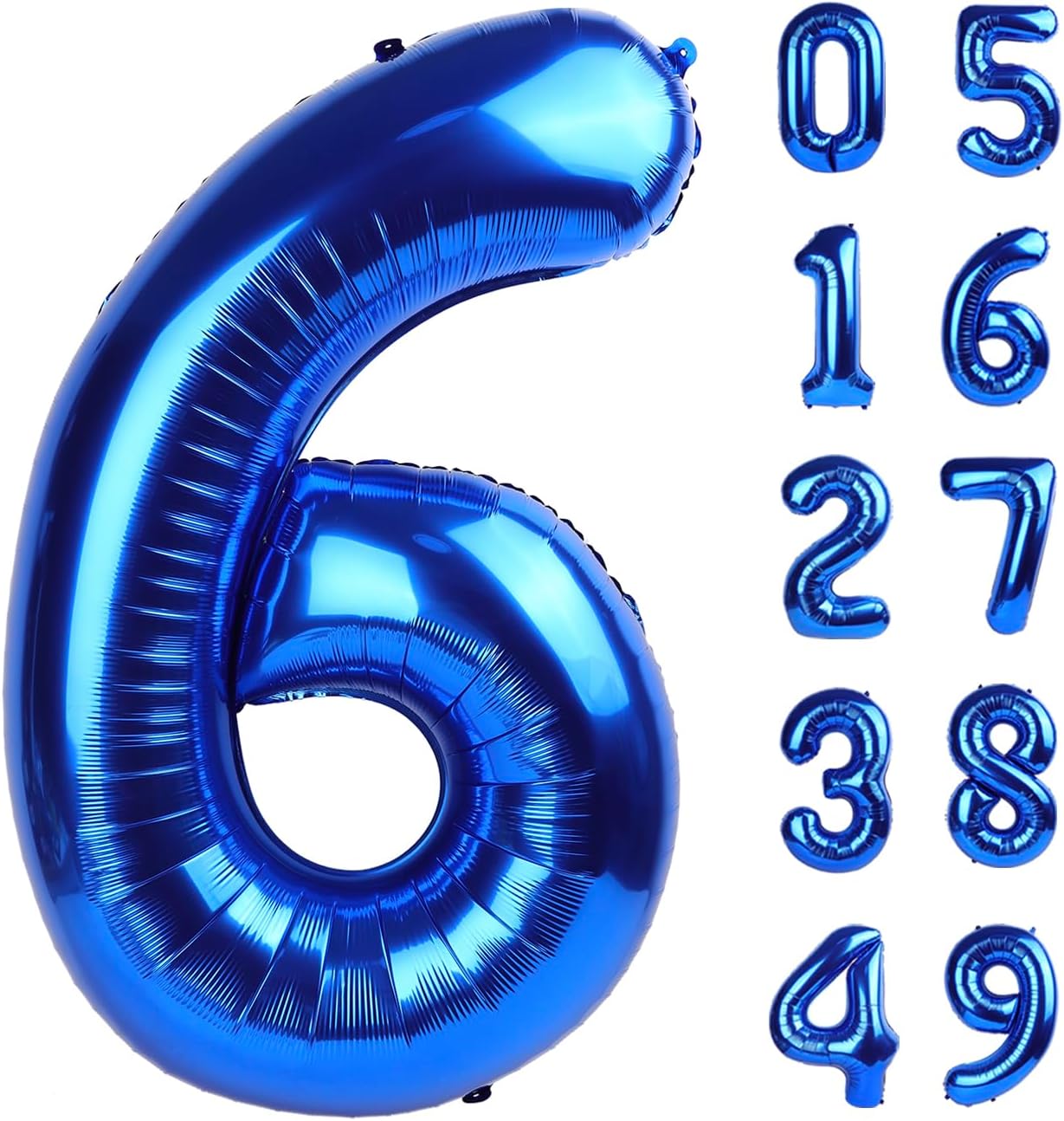 Navy Blue Jumbo Number 6 Balloon 40 Inch, Boy Girl 6th Birthday Supplies, Foil Helium 6 16 26 46 66 Birthday Giant Balloon, Mylar Blue Number Balloons Anniversary Decorations