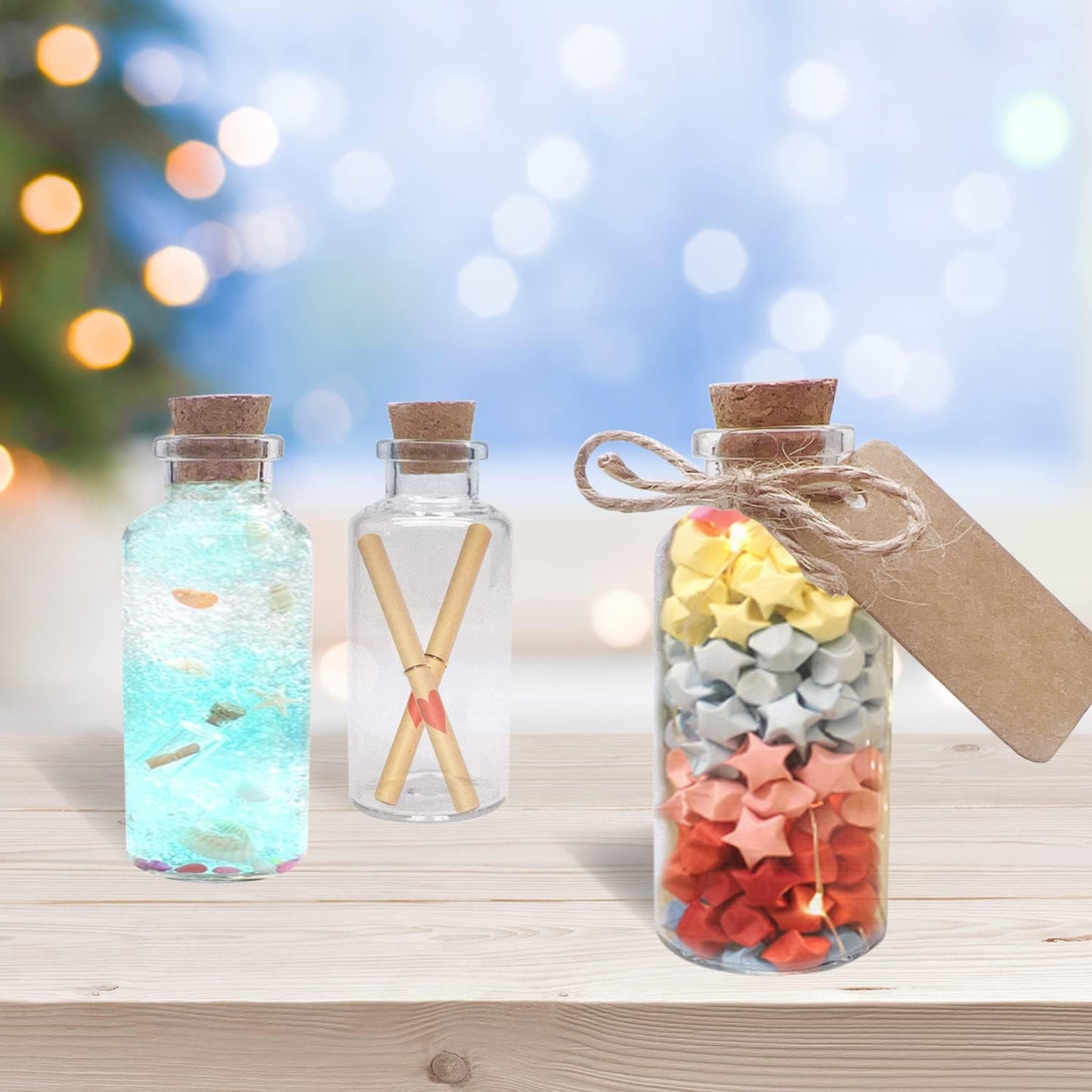 80 Pack 20 ML Glass Bottles with Cork Stoppers Mini Small Glass Bottles, for Wedding Favors, Crafts Home Decorations