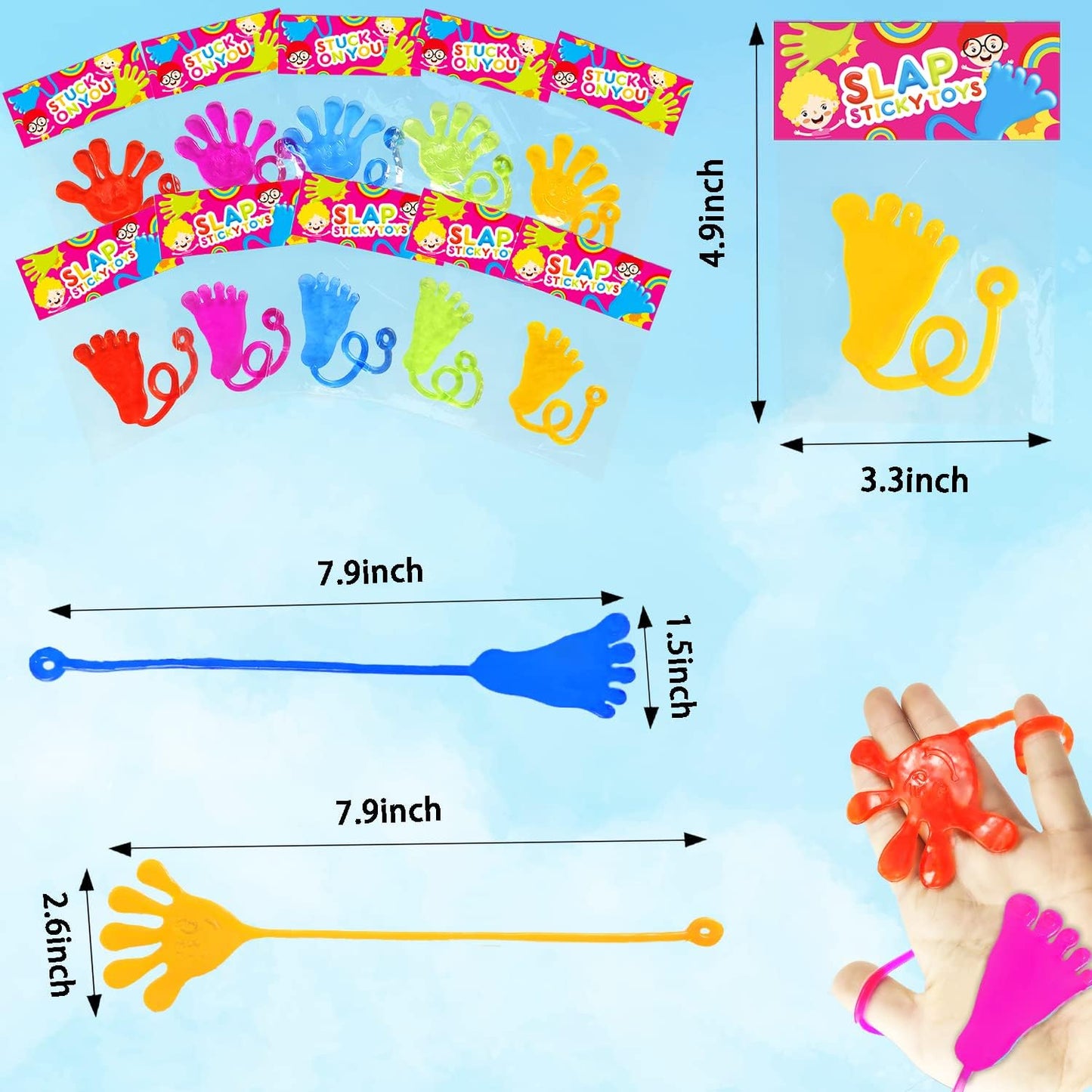 Halloween Large Sticky Hands & Feet Party Favors Supplies for Toddlers (20 PCS), Pinata Goodie Bag Stuffer Fillers for Kids,School Student Non Candy Treats Treasure Box Prizes Toy Gifts for Boys Girls