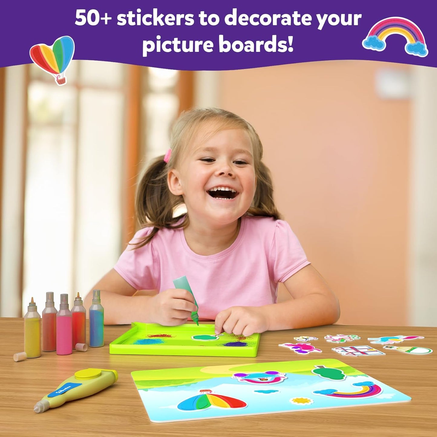 Skillmatics Sand Art Activity - Mess-Controlled DIY Unicorn & Princess Craft Kit with 50+ Colorful Stickers, Creative Arts & Crafts for Kids, Fun Hands-On Activity, Gifts for Ages 4, 5, 6, 7, 8, 9, 10