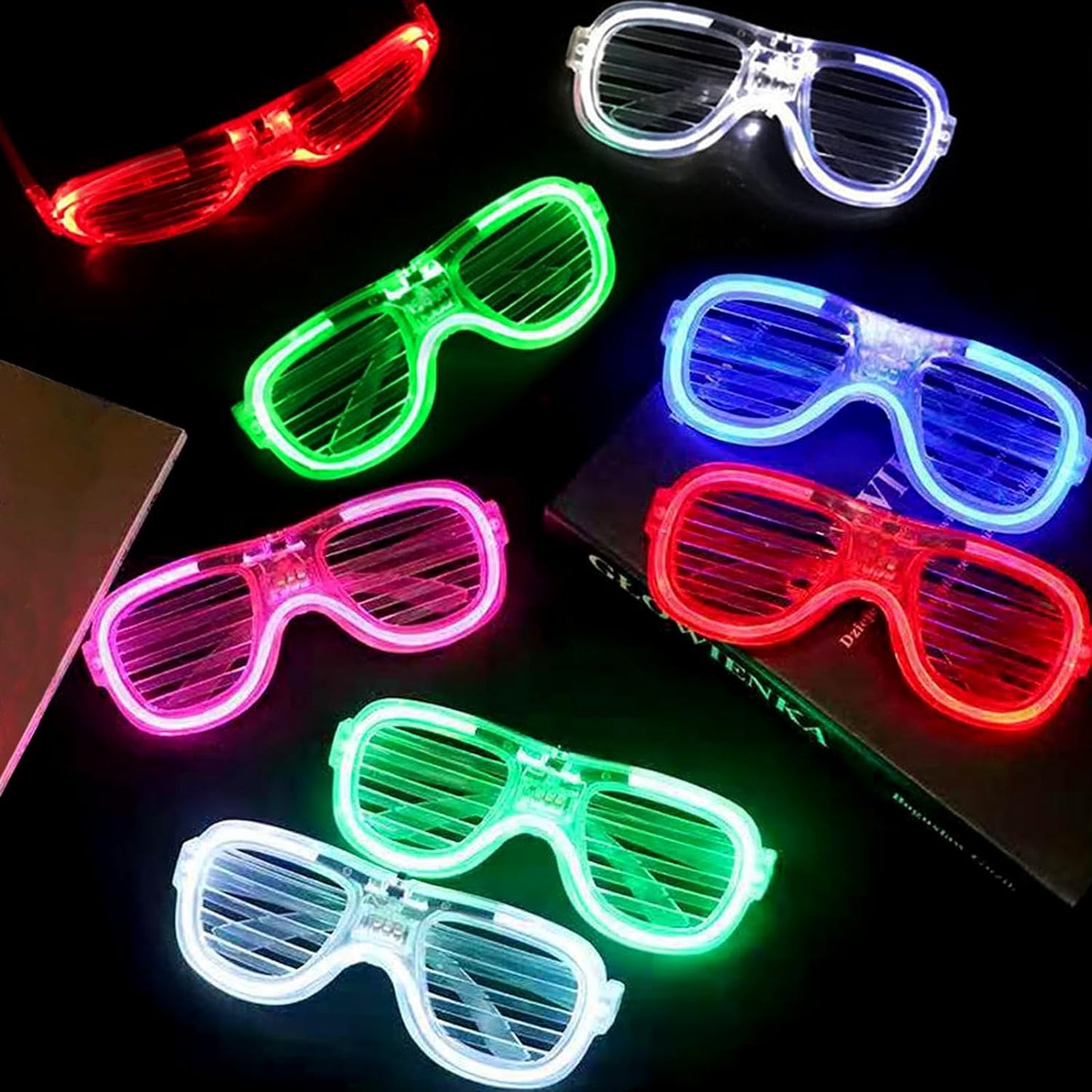 70 Packs LED Glasses 5 Neon Colors glow in the dark party supplies Favor for Kids Adult Glow sticks Light Up Glasses fit Holiday Birthday Valentine's Day and Halloween Party Supplies Cosplay Christmas