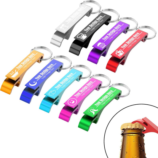 Personalized Bottle Opener Keychains, Bulk Custom Engraved Text Logo Keychain Can Opener, Customizable Aluminum Beer Bottle Openers for Wedding Favors, Brewery, Bar, Anniversaries, Party Gift