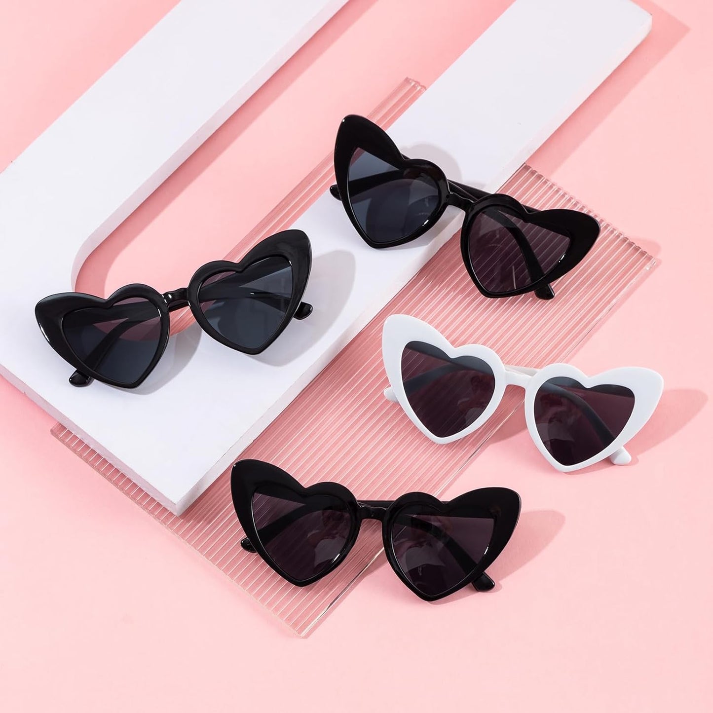 Bachelorette Party Favor Sunglasses 6 Pack,Retro Cat Eye Heart Sunglasses for Women,Bridesmaid Proposal Gifts