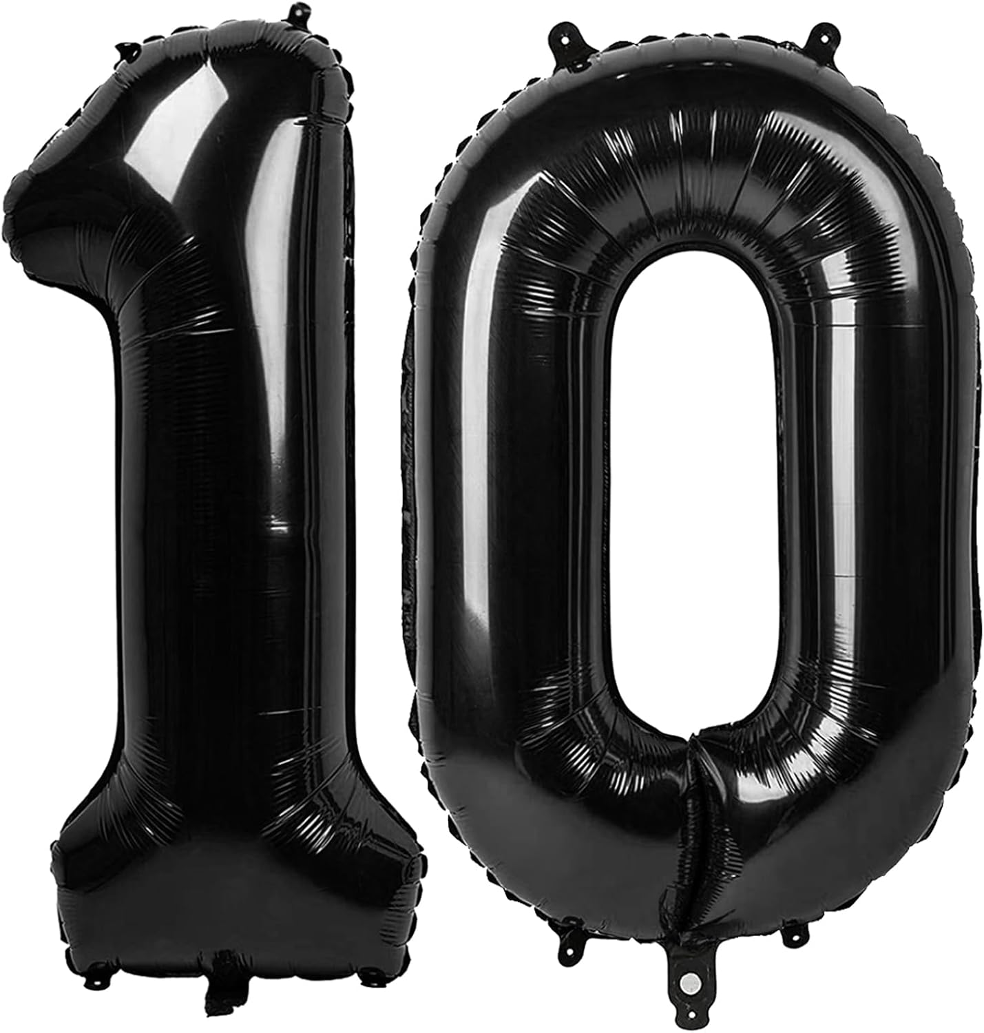 Black 40 Inch 10 Number Balloons, Balloon Decorations for 10 Birthday, Foil Giant 10 Birthday Graduations Anniversary Party