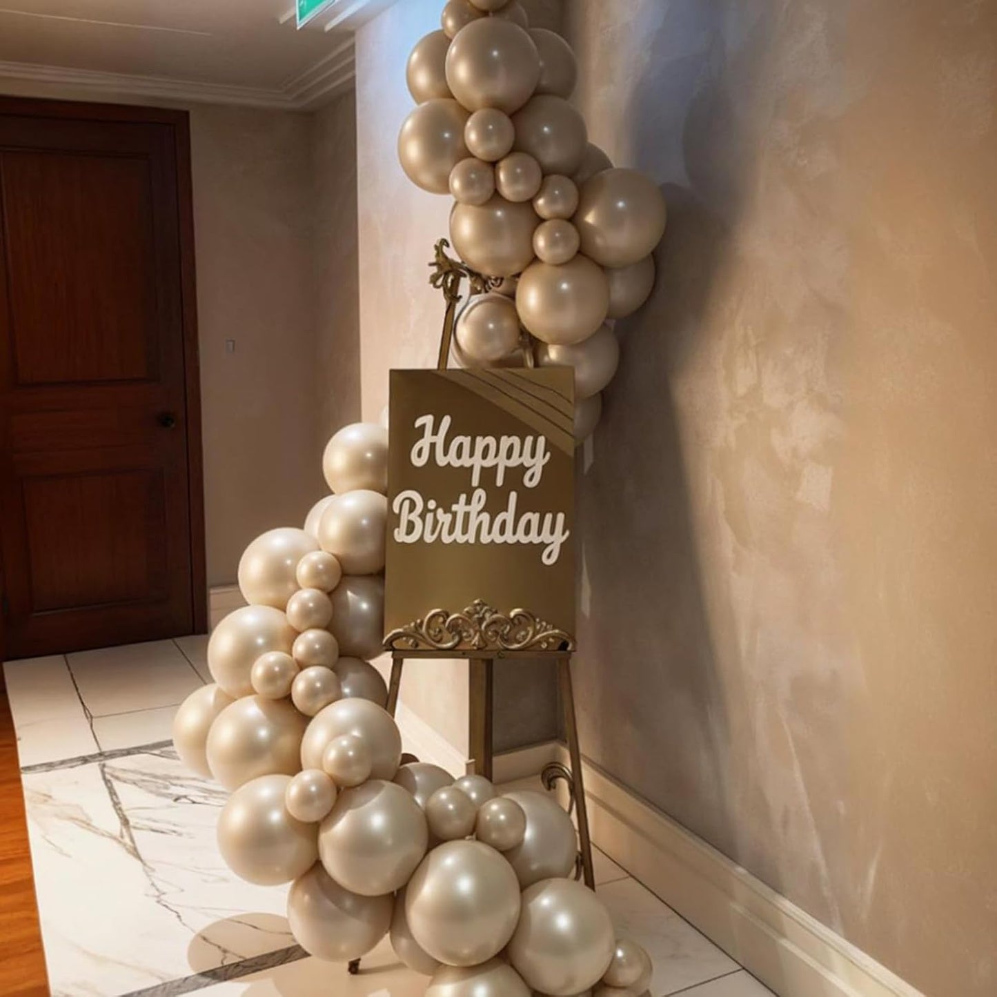 Double Stuffed Pearl Balloons, 60pcs Pearl White Balloons, Two Types Double Stuffed Sand White Balloon For Girls Women Lady Birthday Baby Shower Party Wedding Bridal Shower Engagement Anniversary