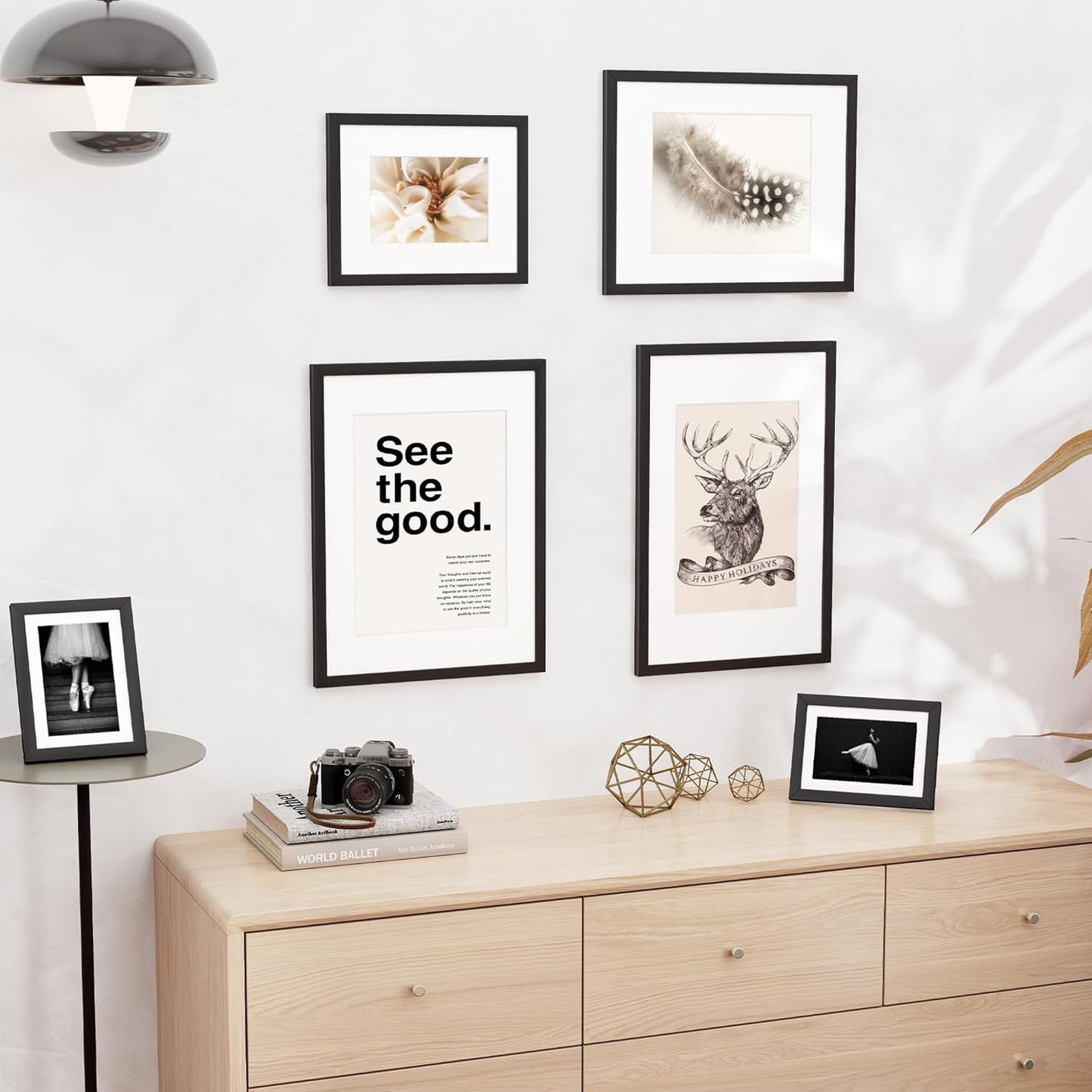 16x20 inch Picture Frame, 16x20 Photo Frames with 11x14 Removable Mat - High Definition Plexiglass - Vertical and Horizontal Display - Wall Hanging Frame - Black, 3 Pack