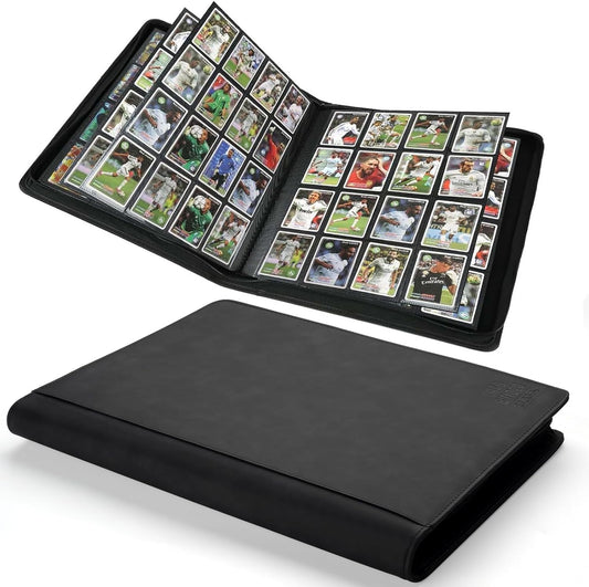 Premium Ringless Trading Card Binder - 1024 Capacity, 16 Side-Loading Pockets per Page, Archival Quality Protection & Anti-Slip Spine for TCG, MTG, Sports Cards (Black1)