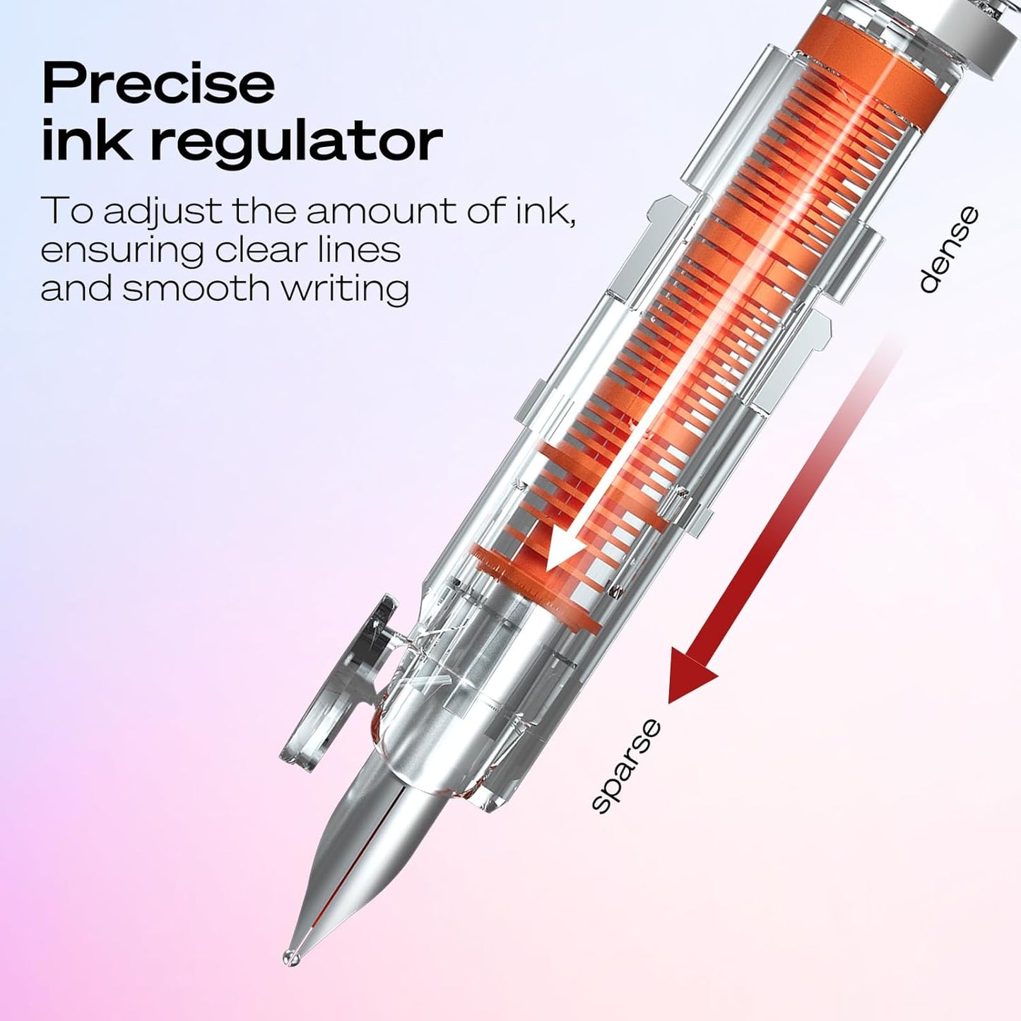 WRITECH Retractable Fountain Pen Set: Black Ink Fine Nib, 5 Refillable Ink Cartridges Included, No Leaking Smooth Writing for Calligraphy Journaling Gift (Pink)